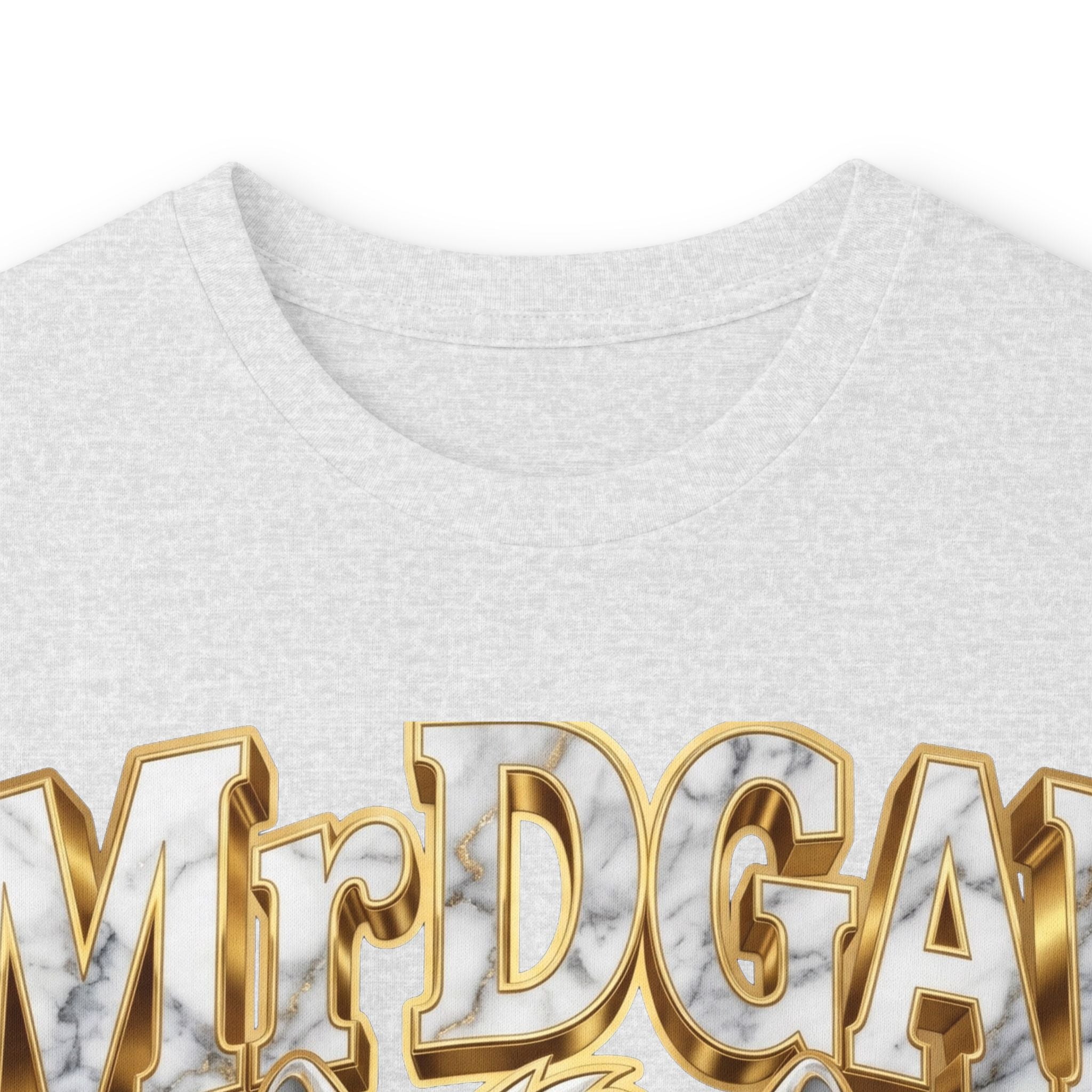 Long Sleeve Tee — Bold ‘DGAF’ Cat Graphic & Gold 3D Profanity Back