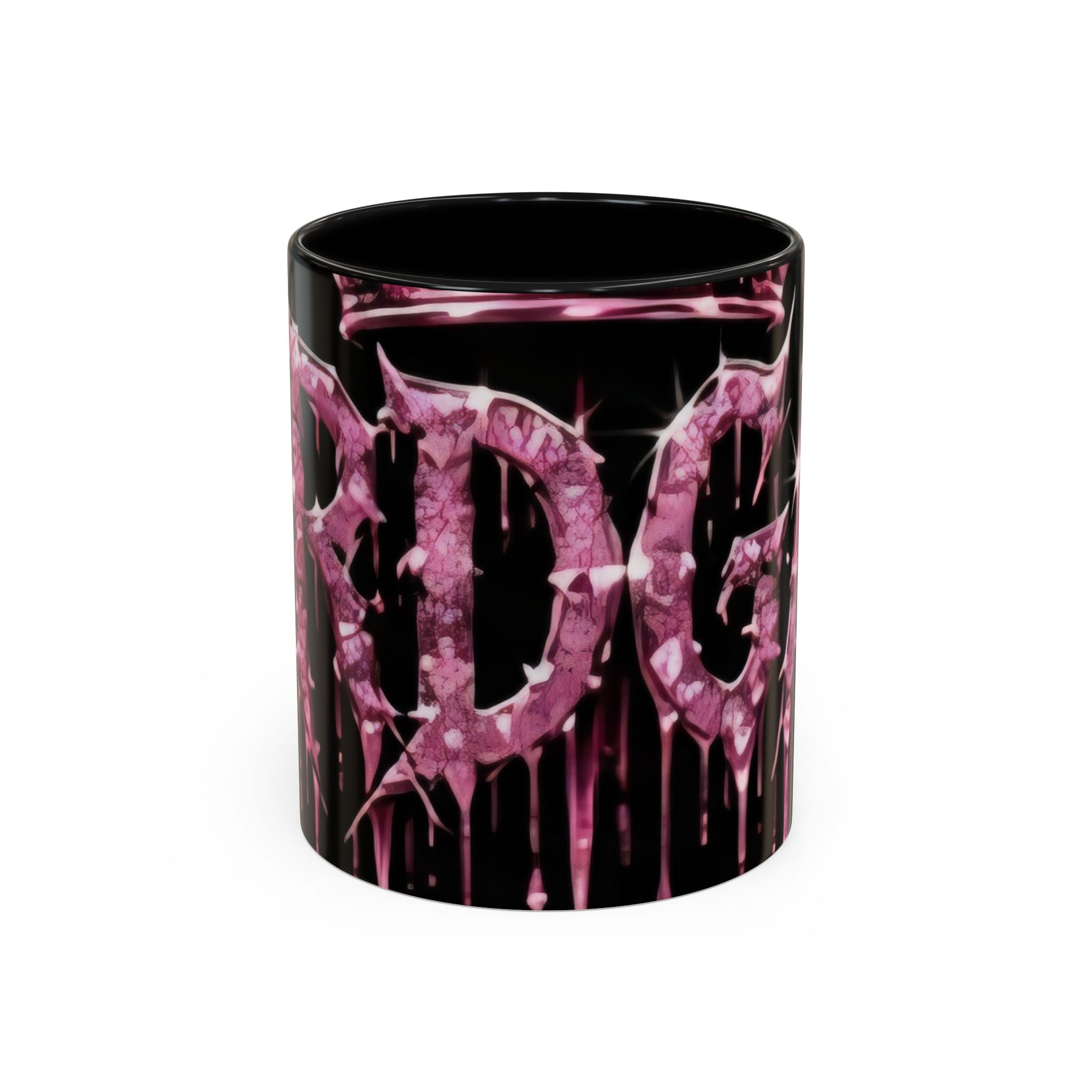 Dripping Pink Glitter Gothic Mug — Accent Coffee Cup (11/15oz) - mrdgaf.shop