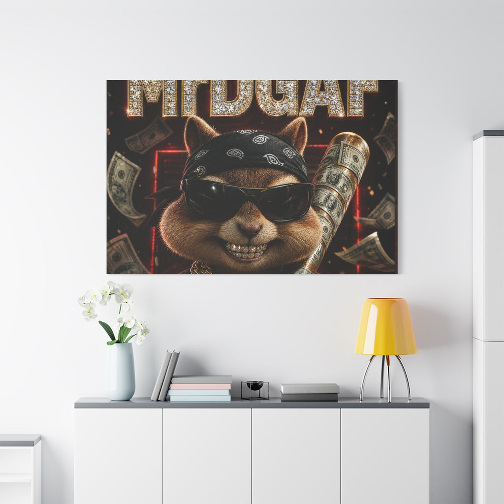 Dark Cardinal Bunny Canvas Print — Gothic Rabbit Wall Art