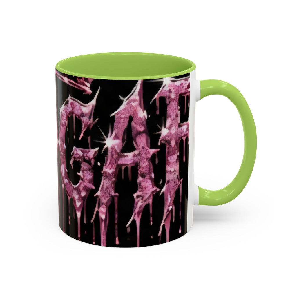 Dripping Pink Glitter Gothic Mug — Accent Coffee Cup (11/15oz) - mrdgaf.shop