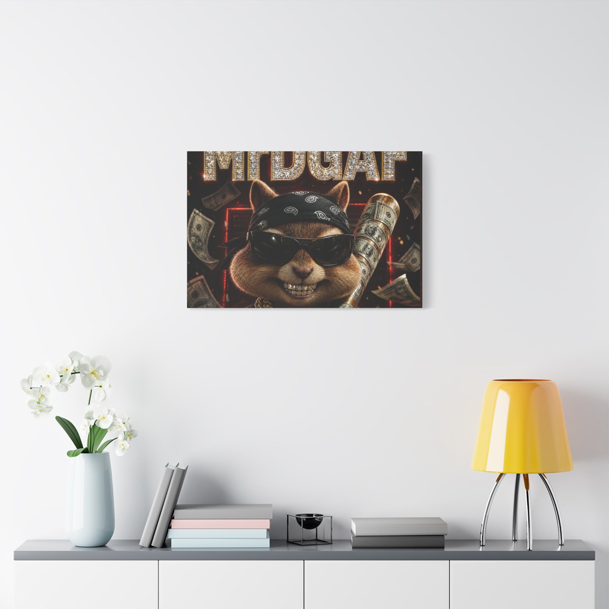Dark Cardinal Bunny Canvas Print — Gothic Rabbit Wall Art