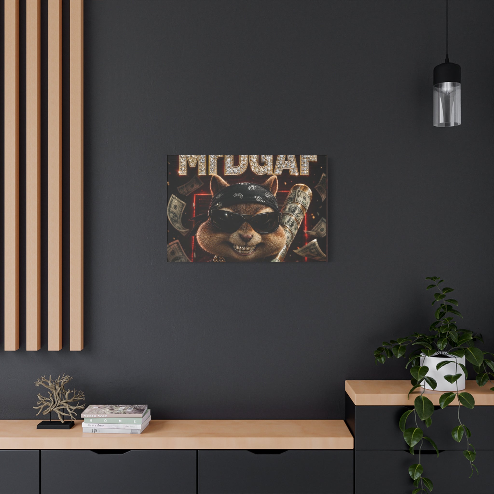 Dark Cardinal Bunny Canvas Print — Gothic Rabbit Wall Art