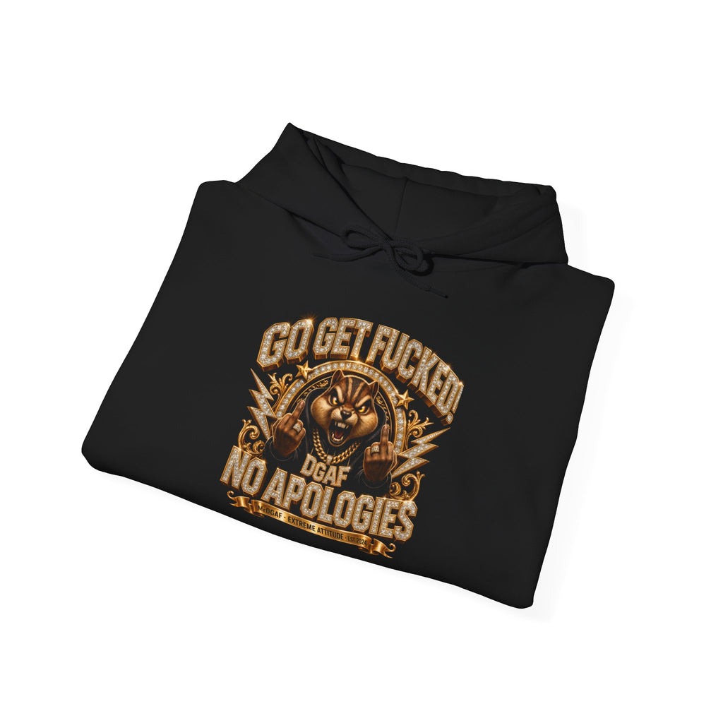 Graphic Hoodie – "Go Get Fucked, No Apologies" Tiger Design
