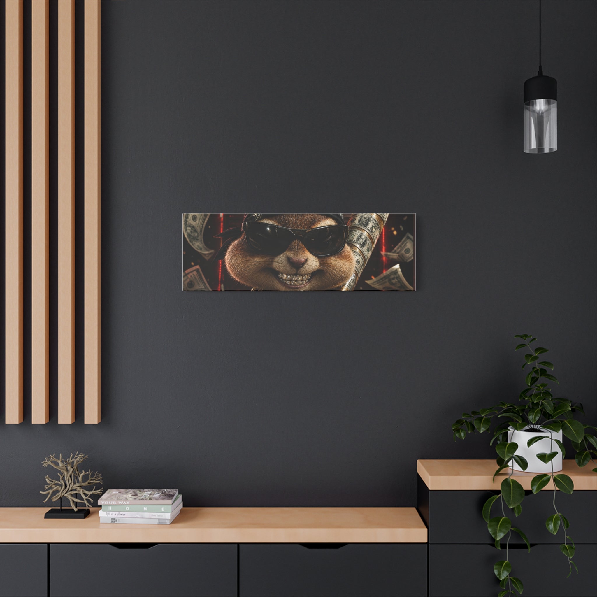 Dark Cardinal Bunny Canvas Print — Gothic Rabbit Wall Art