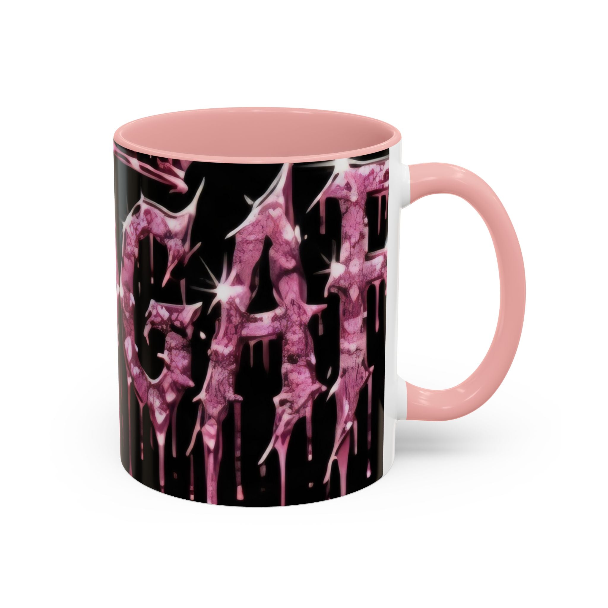 Dripping Pink Glitter Gothic Mug — Accent Coffee Cup (11/15oz) - mrdgaf.shop