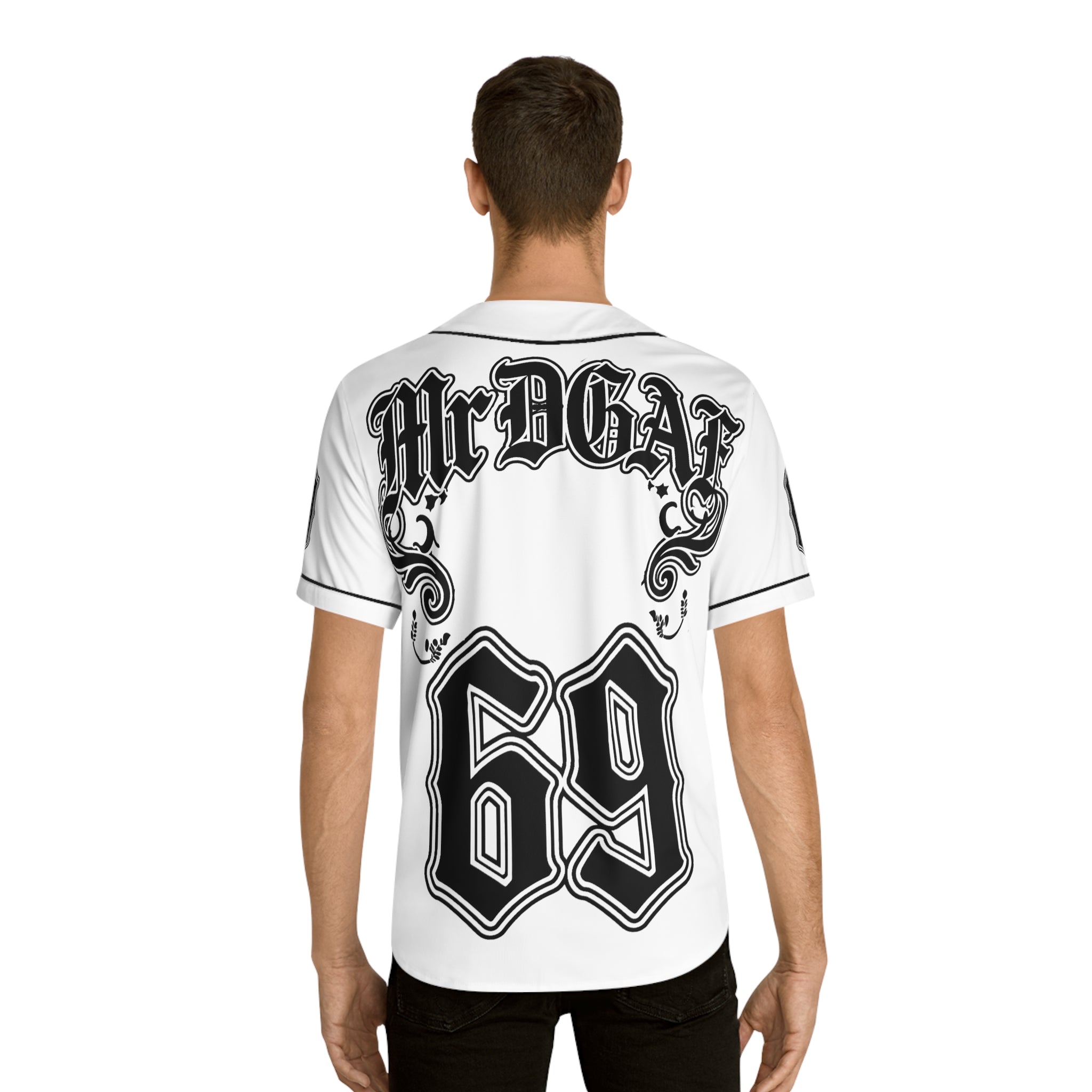 MrDGAF 69 Baseball Jersey — Vintage Gothic Numbered Men’s Sports Tee - mrdgaf.shop