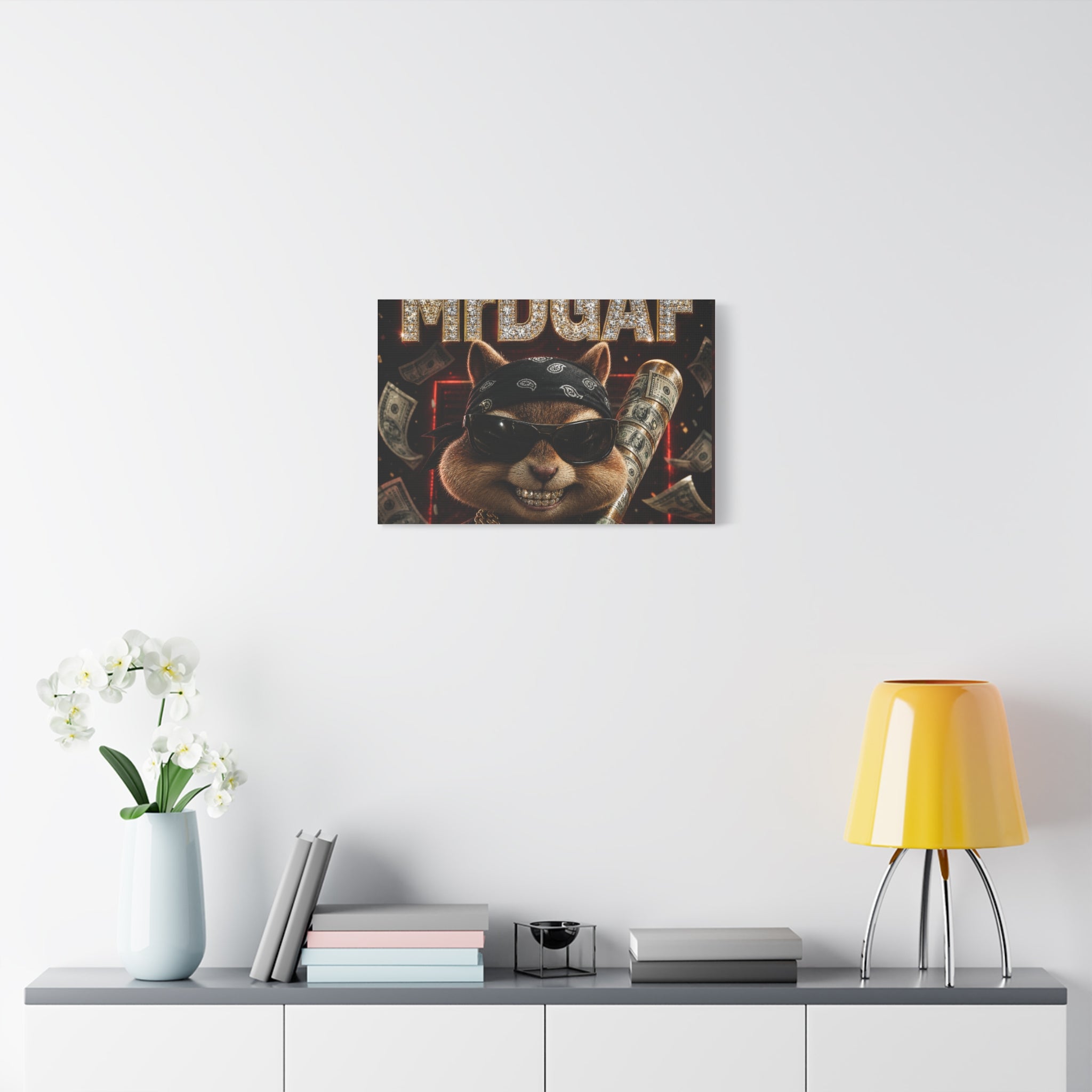 Dark Cardinal Bunny Canvas Print — Gothic Rabbit Wall Art