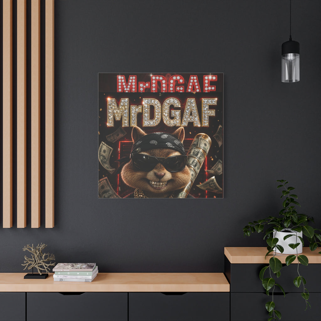 Dark Cardinal Bunny Canvas Print — Gothic Rabbit Wall Art