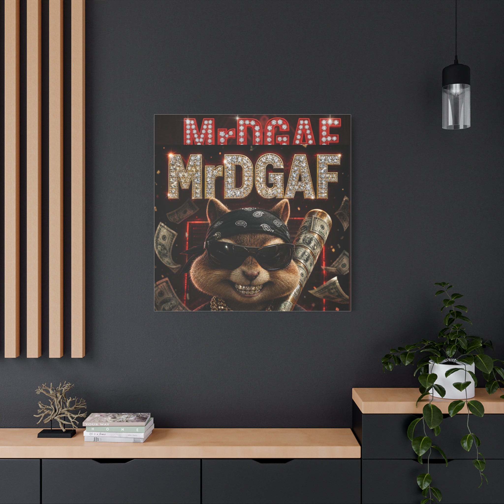 Dark Cardinal Bunny Canvas Print — Gothic Rabbit Wall Art