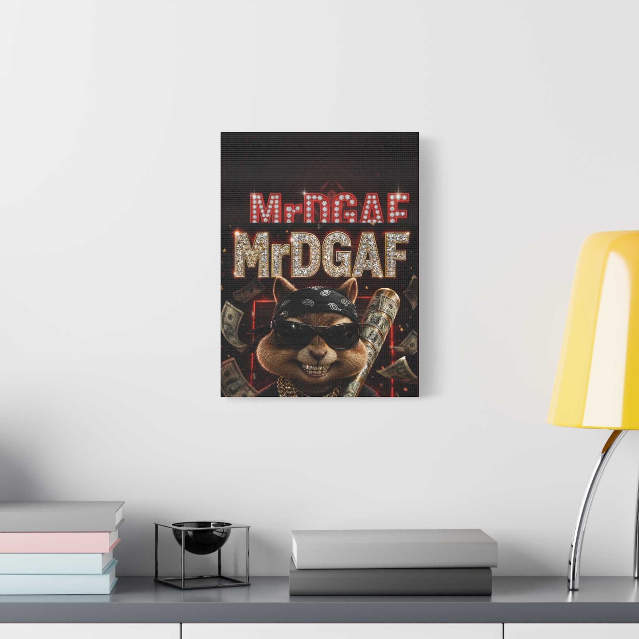 Dark Cardinal Bunny Canvas Print — Gothic Rabbit Wall Art