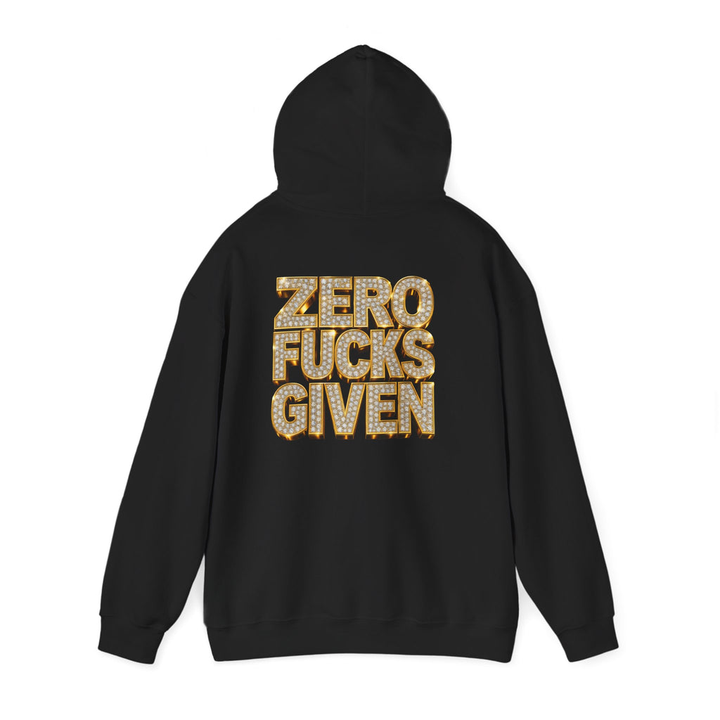 Zero Fucks Given Hoodie — Bold Marquee Lettering Graphic Pullover