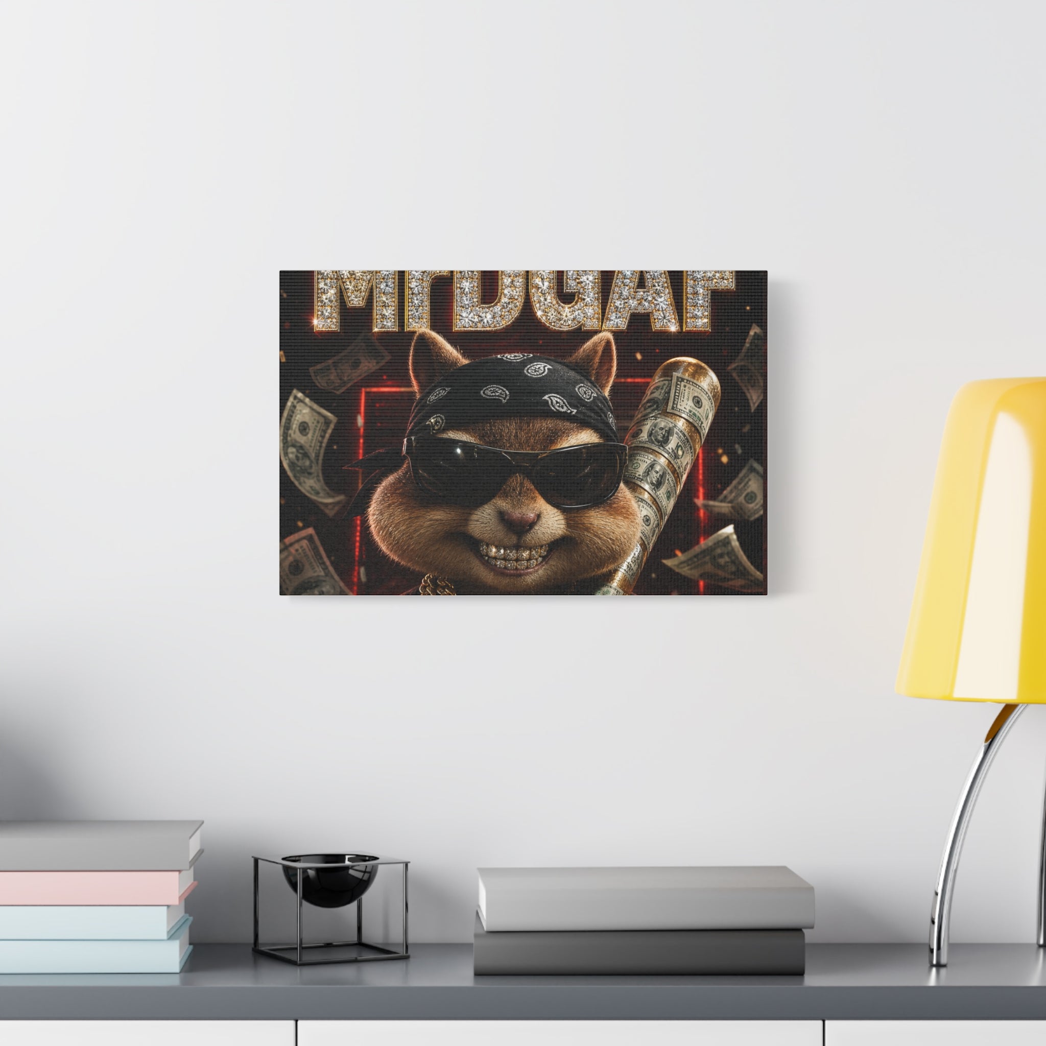 Dark Cardinal Bunny Canvas Print — Gothic Rabbit Wall Art
