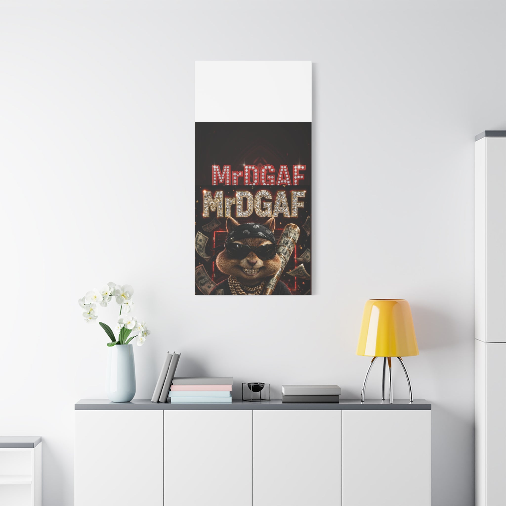 Dark Cardinal Bunny Canvas Print — Gothic Rabbit Wall Art