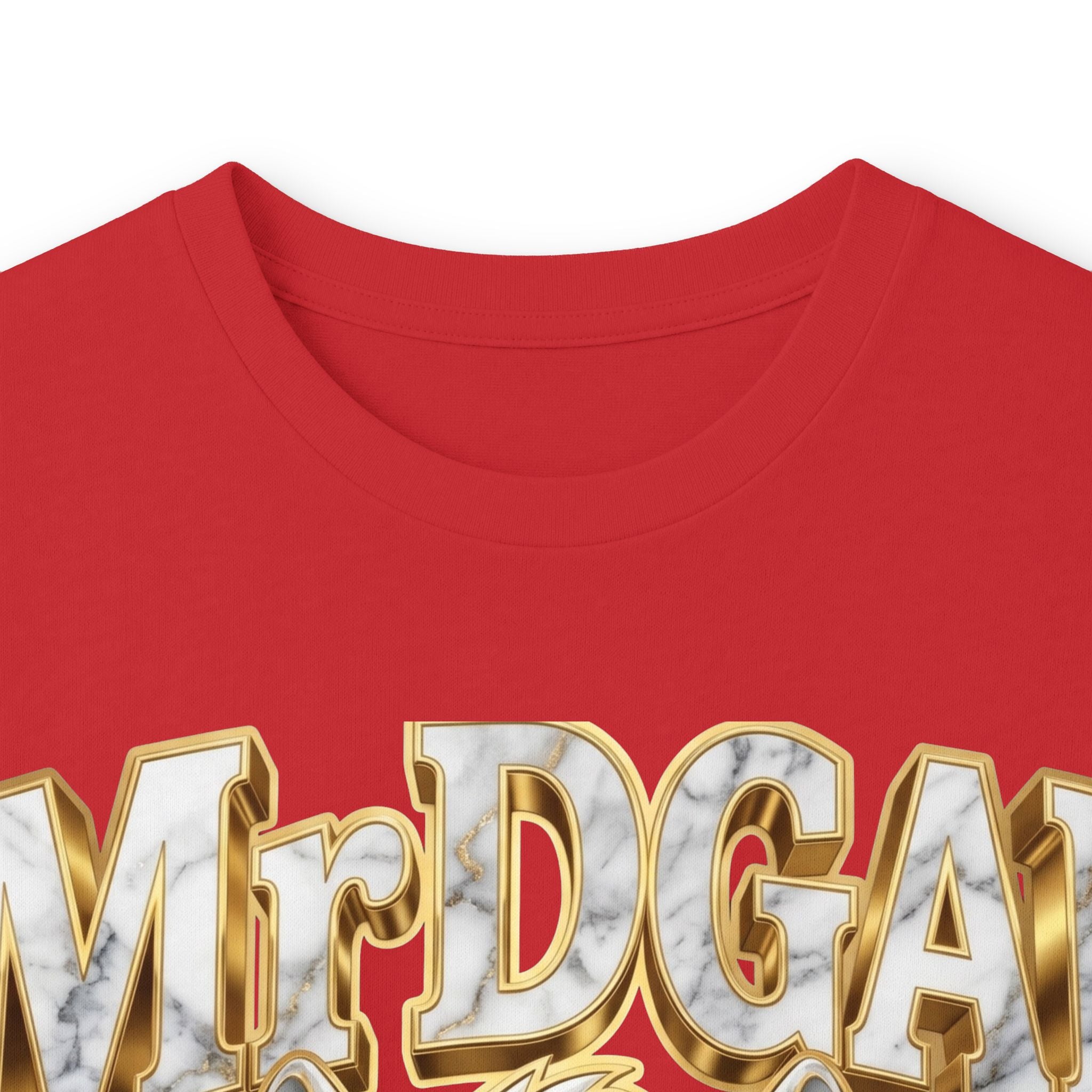 Long Sleeve Tee — Bold ‘DGAF’ Cat Graphic & Gold 3D Profanity Back
