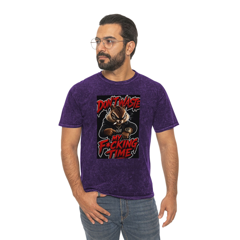 Don't Waste My F*cking Time Mineral Wash T‑Shirt — Bold Graphic Statement Tee