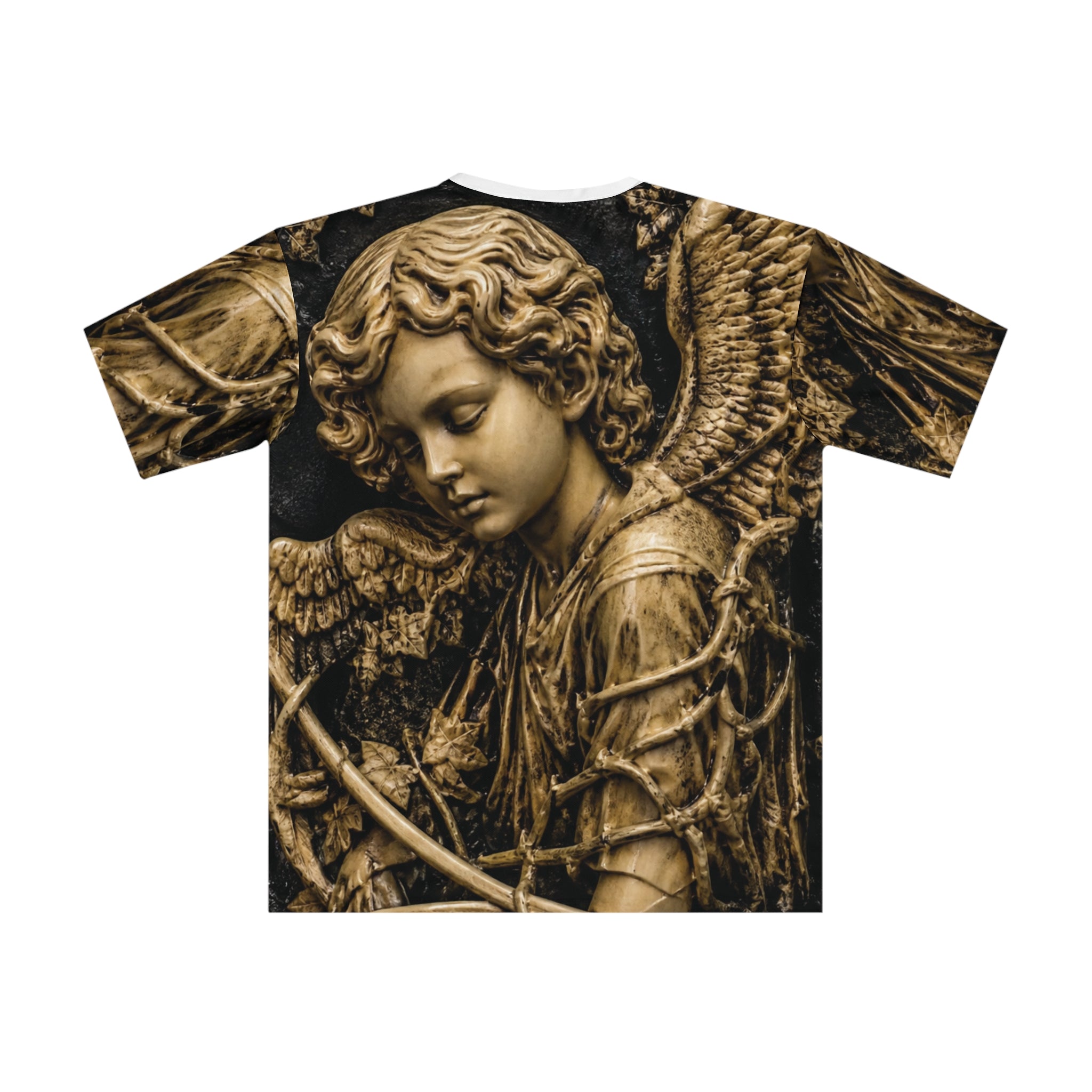 Angel Statue Graphic Tee — Vintage Gothic All-Over Print Shirt - mrdgaf.shop