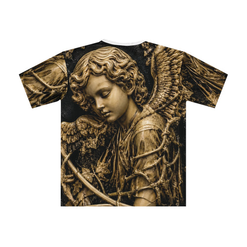 Angel Statue Graphic Tee — Vintage Gothic All-Over Print Shirt - mrdgaf.shop