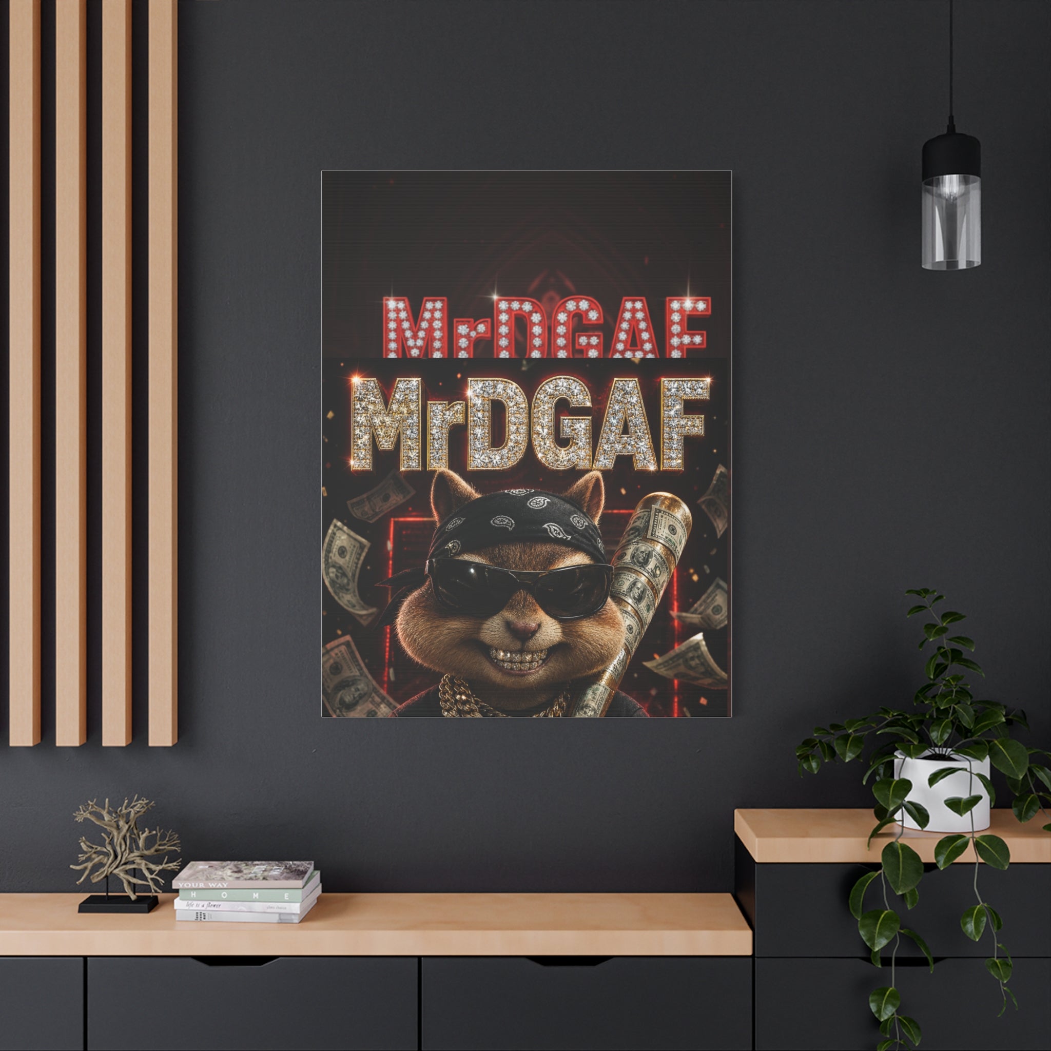 Dark Cardinal Bunny Canvas Print — Gothic Rabbit Wall Art
