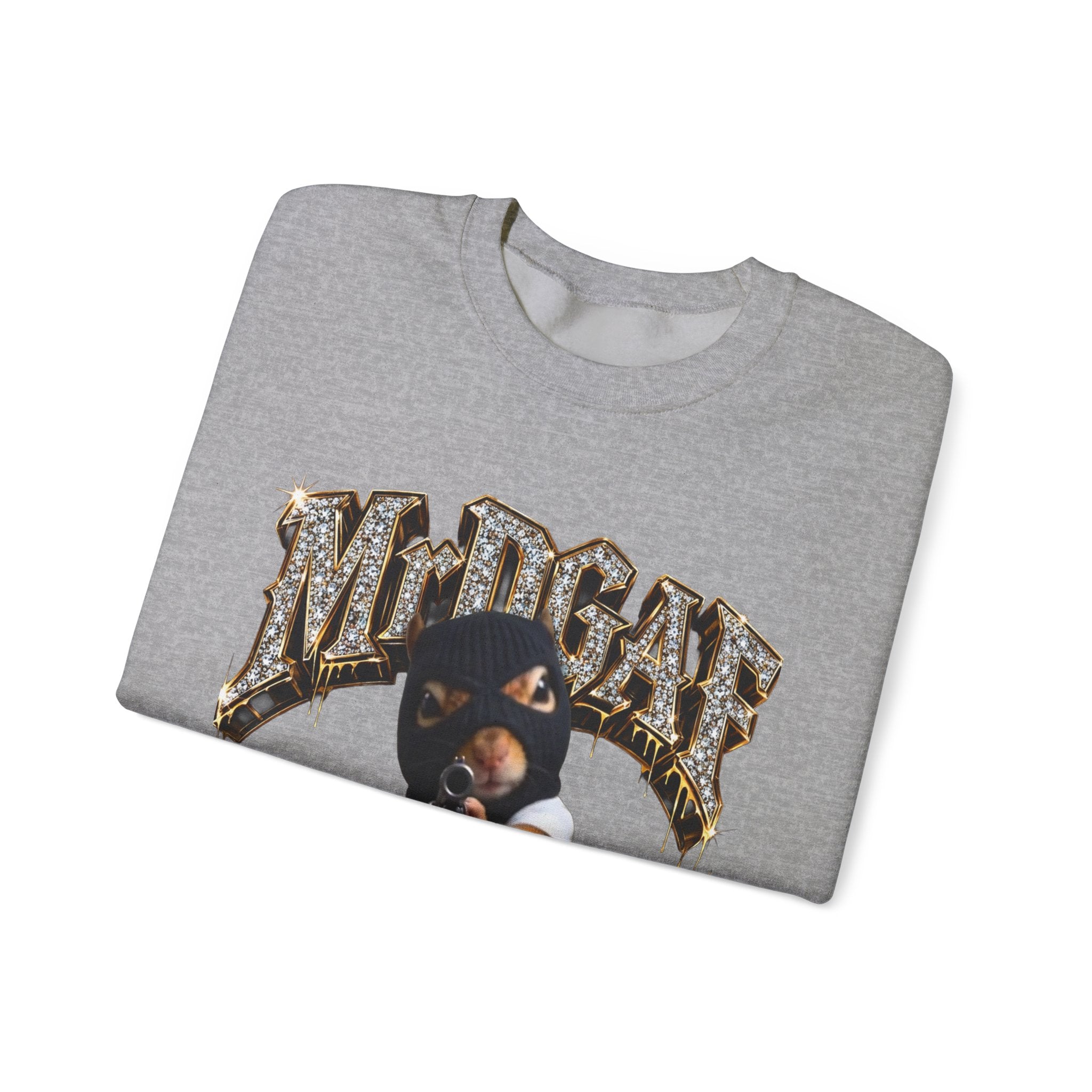 Crewneck Sweatshirt — 'Pure Fucking Evil' Graphic Pullover with Masked Bear Design