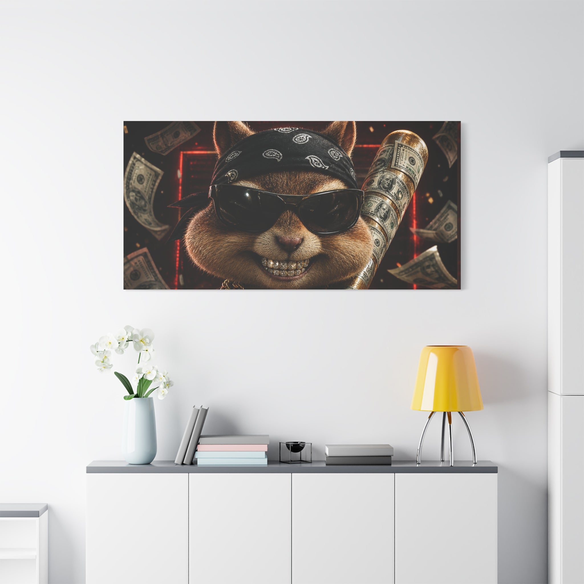 Dark Cardinal Bunny Canvas Print — Gothic Rabbit Wall Art