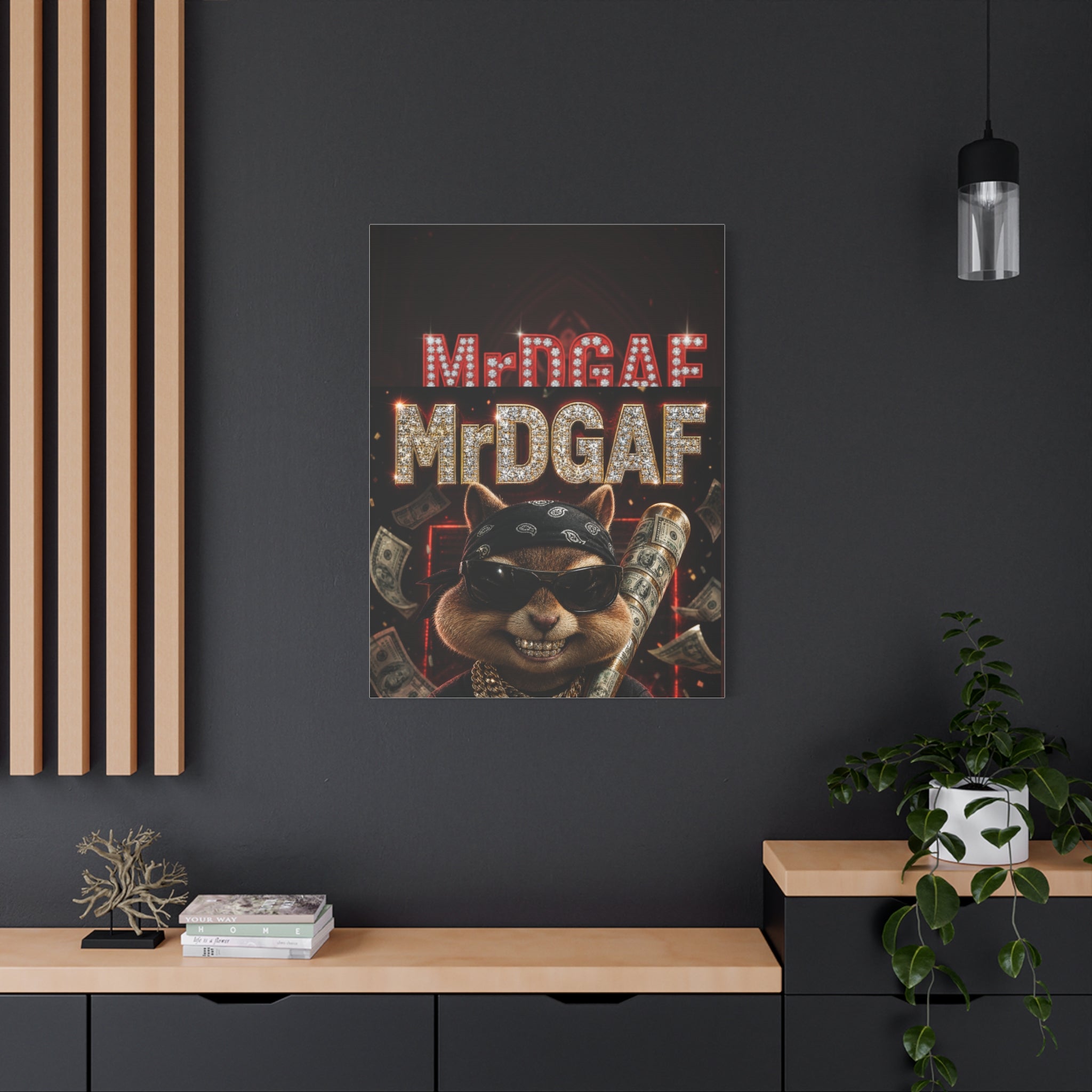 Dark Cardinal Bunny Canvas Print — Gothic Rabbit Wall Art