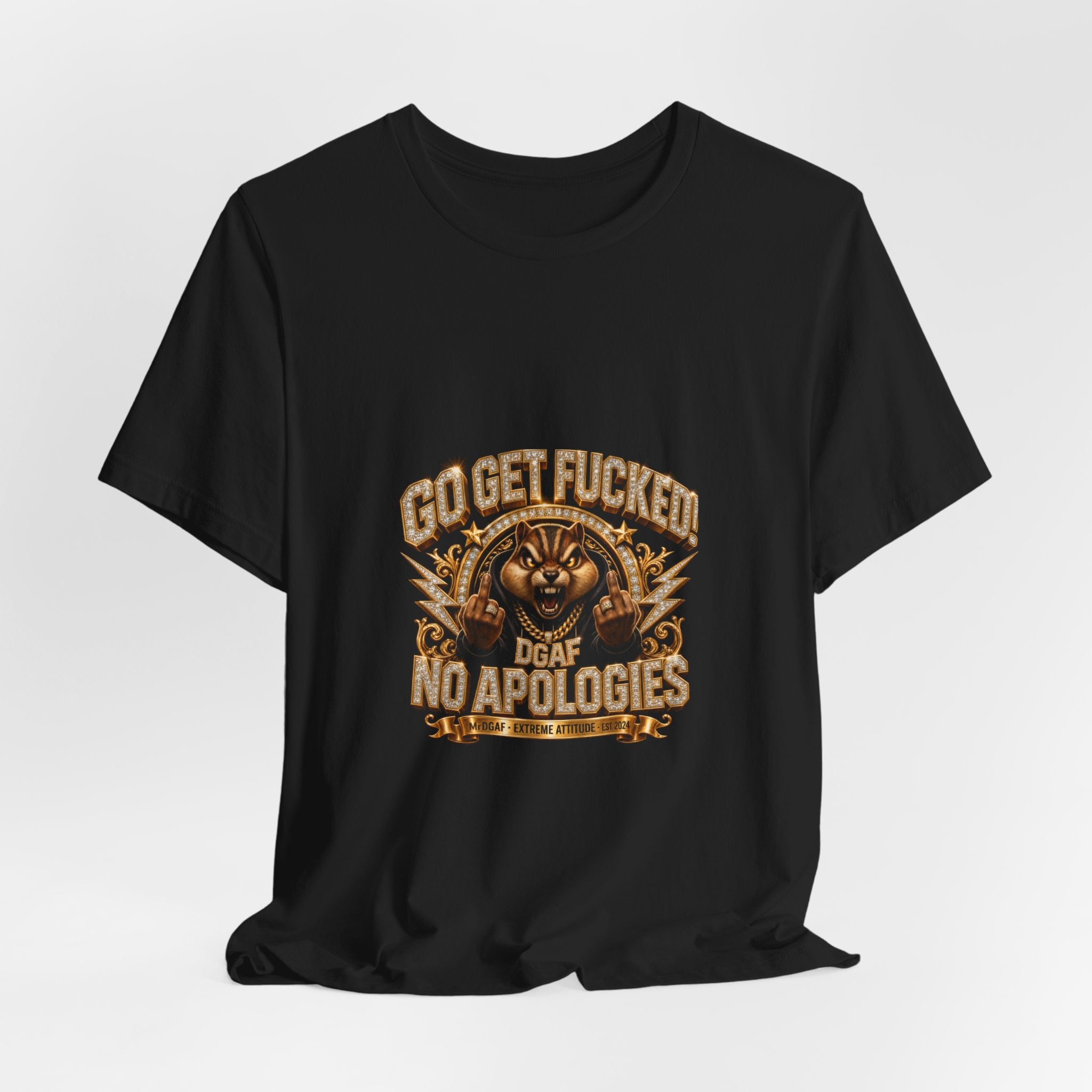 Graphic Tee — 'Go Get Fucked No Apologies' Tiger Design