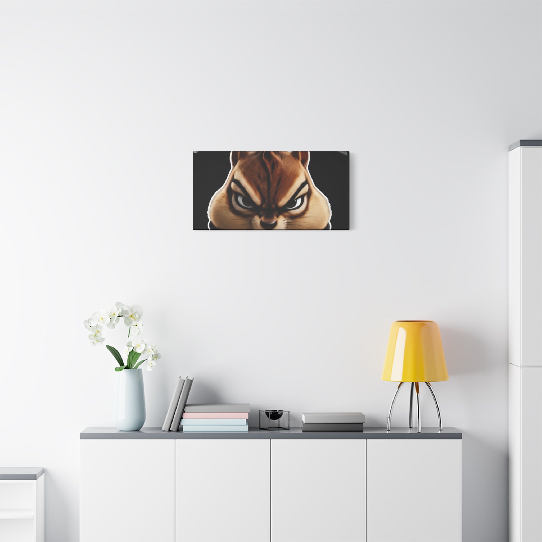 Edgy Chipmunk Canvas Print – "Go Fuck Yourself" Statement Wall Art