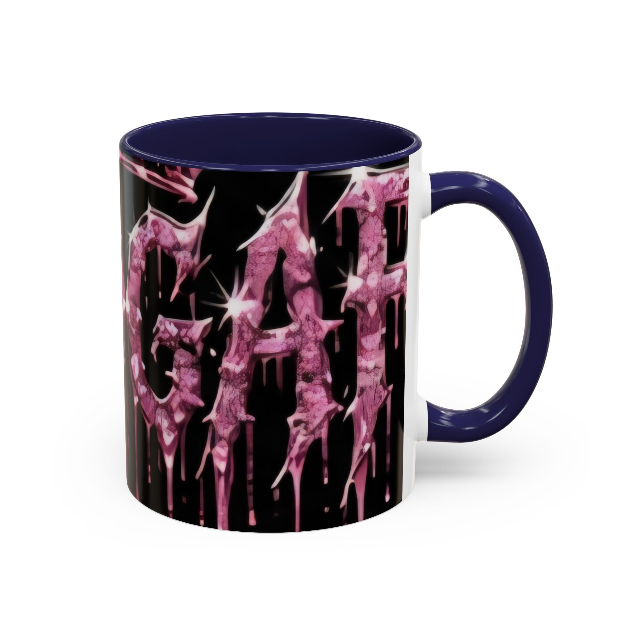 Dripping Pink Glitter Gothic Mug — Accent Coffee Cup (11/15oz) - mrdgaf.shop