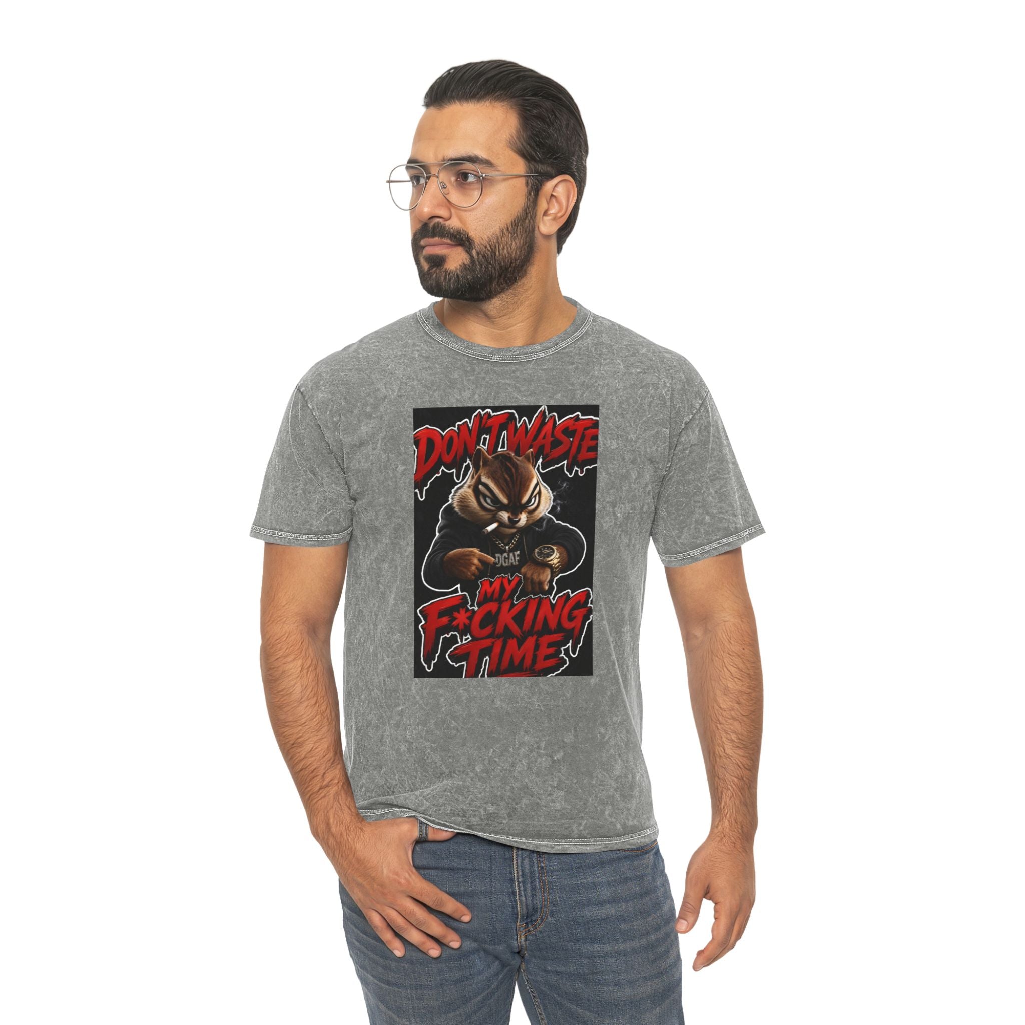 Don't Waste My F*cking Time Mineral Wash T‑Shirt — Bold Graphic Statement Tee