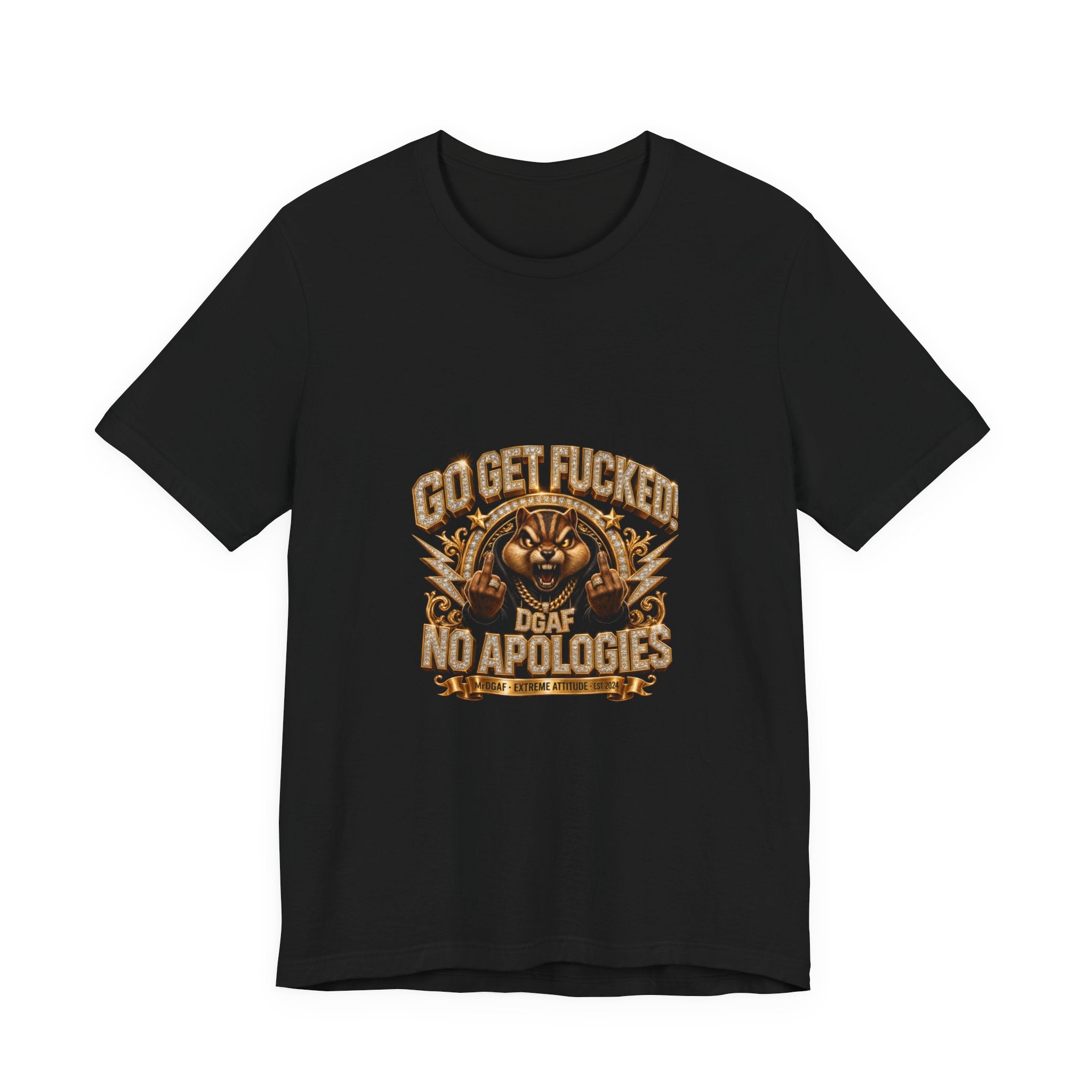 Graphic Tee — 'Go Get Fucked No Apologies' Tiger Design