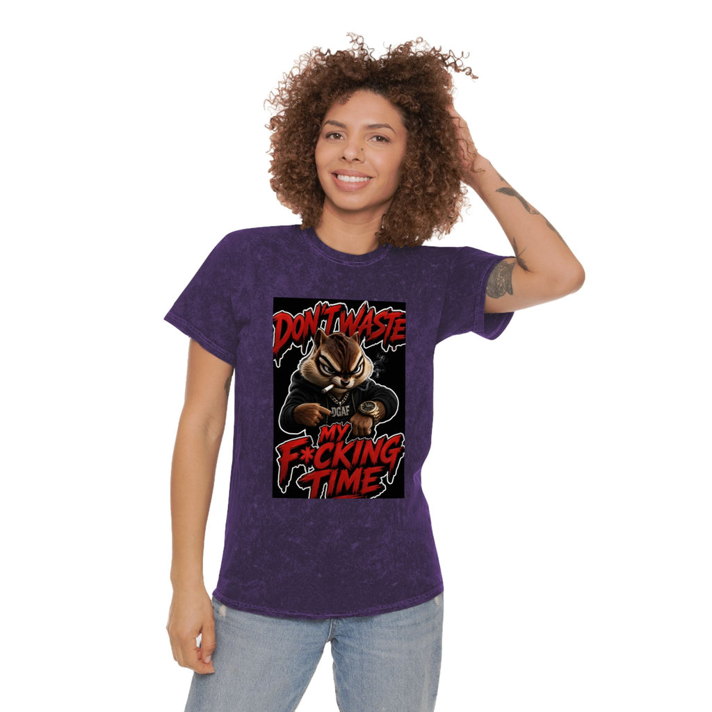 Don't Waste My F*cking Time Mineral Wash T‑Shirt — Bold Graphic Statement Tee