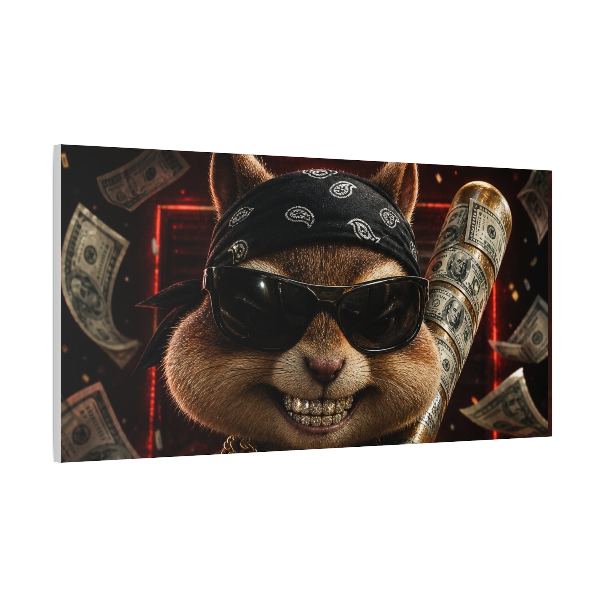 Dark Cardinal Bunny Canvas Print — Gothic Rabbit Wall Art