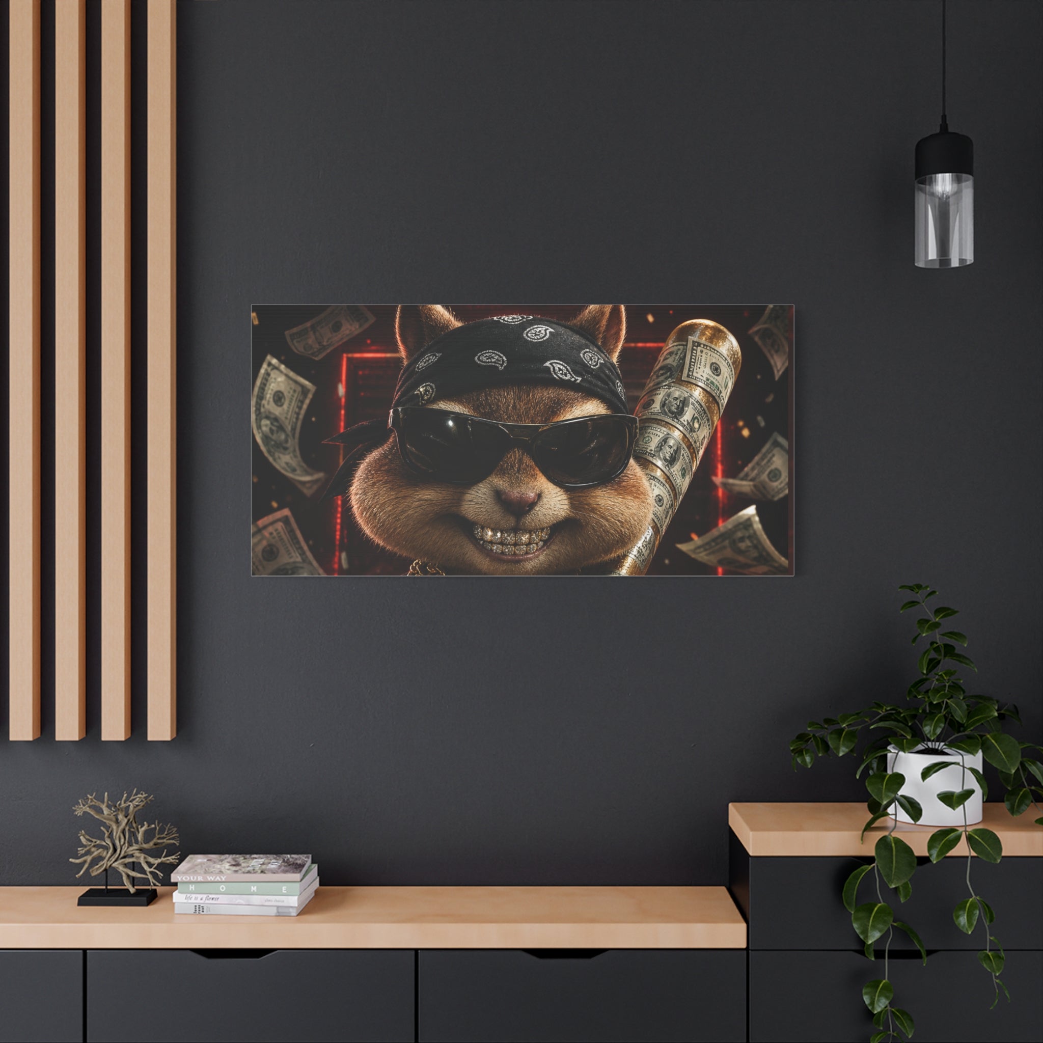 Dark Cardinal Bunny Canvas Print — Gothic Rabbit Wall Art