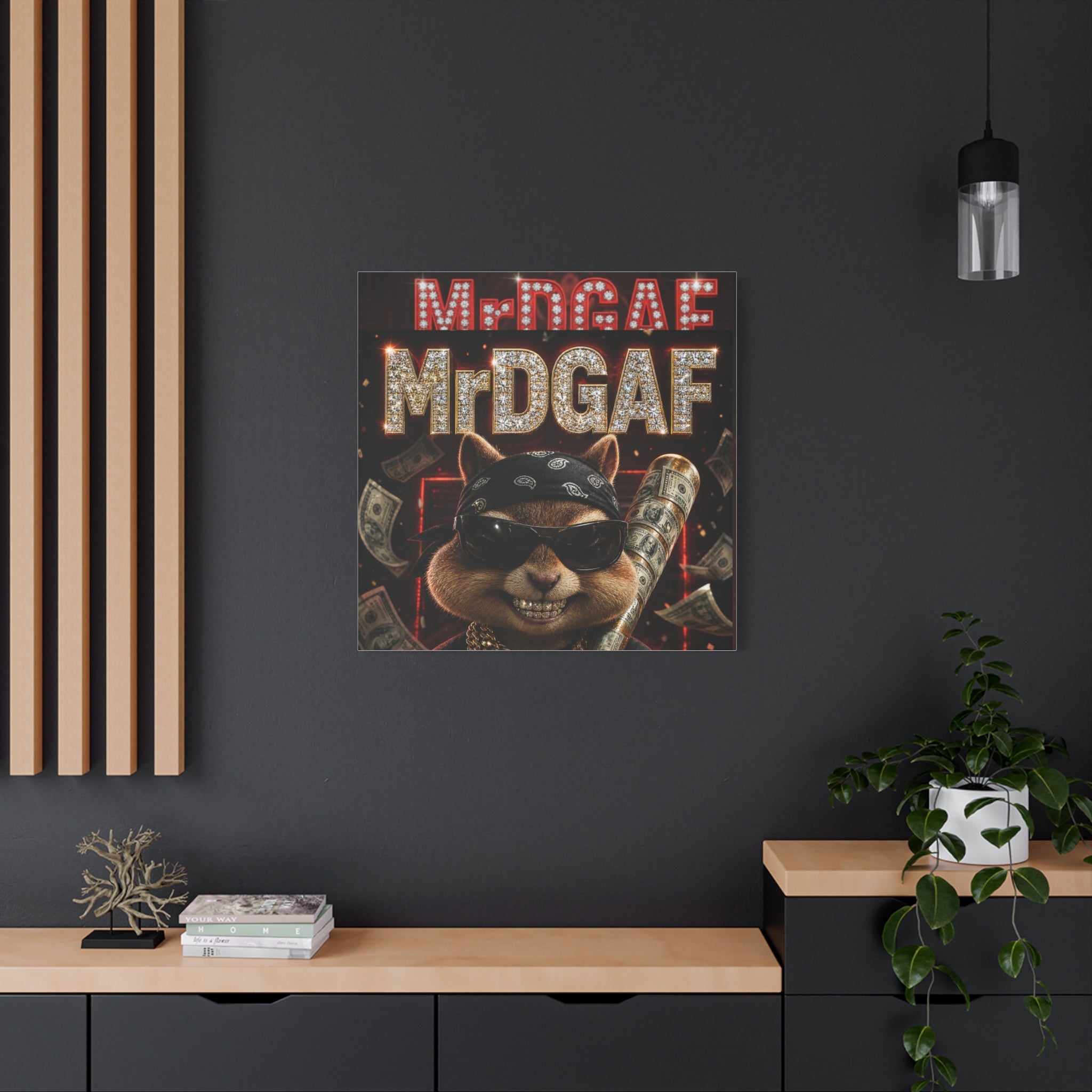 Dark Cardinal Bunny Canvas Print — Gothic Rabbit Wall Art