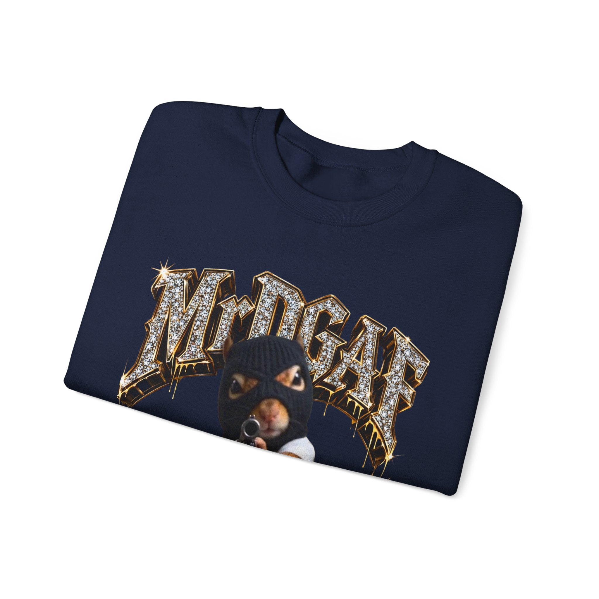 Crewneck Sweatshirt — 'Pure Fucking Evil' Graphic Pullover with Masked Bear Design