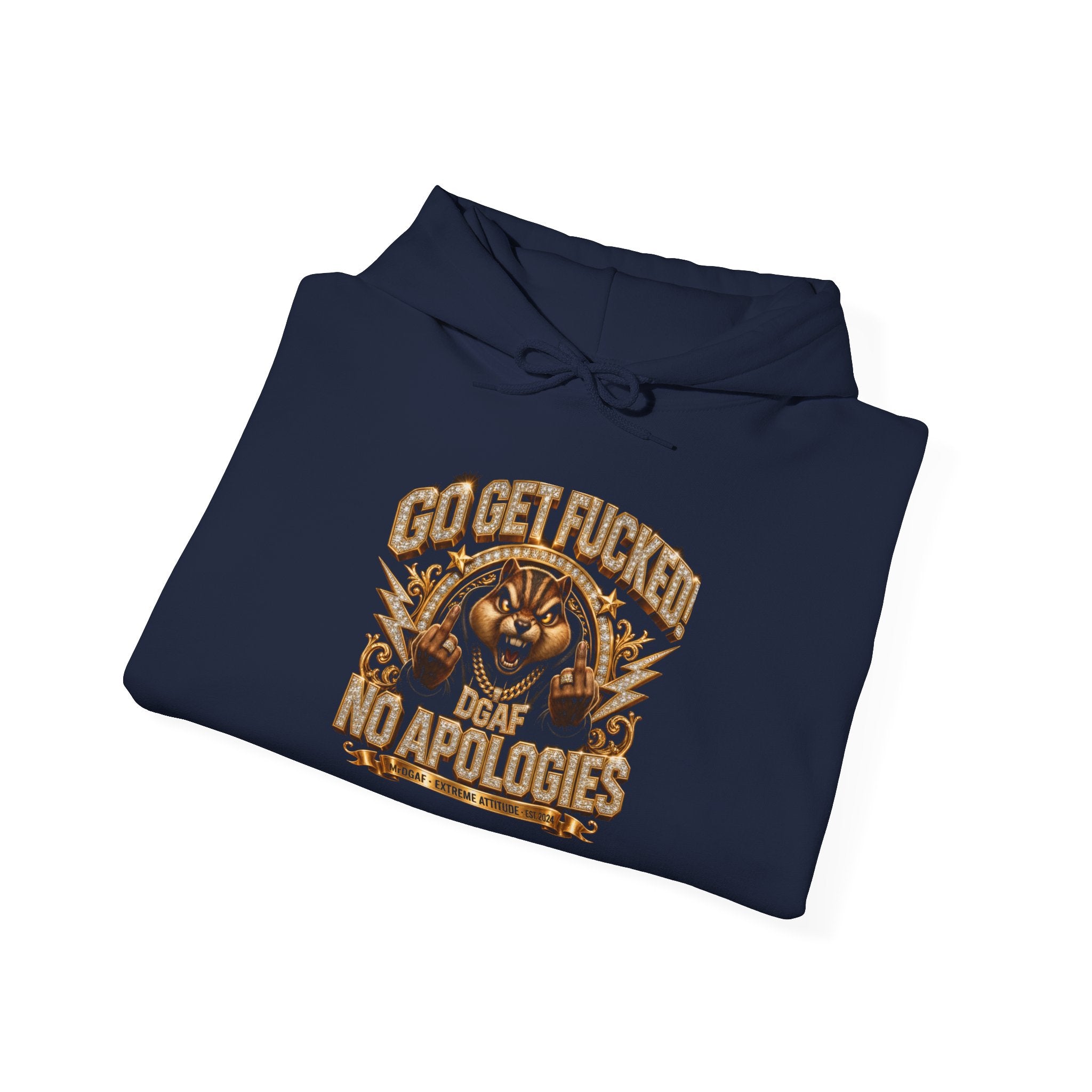Graphic Hoodie – "Go Get Fucked, No Apologies" Tiger Design