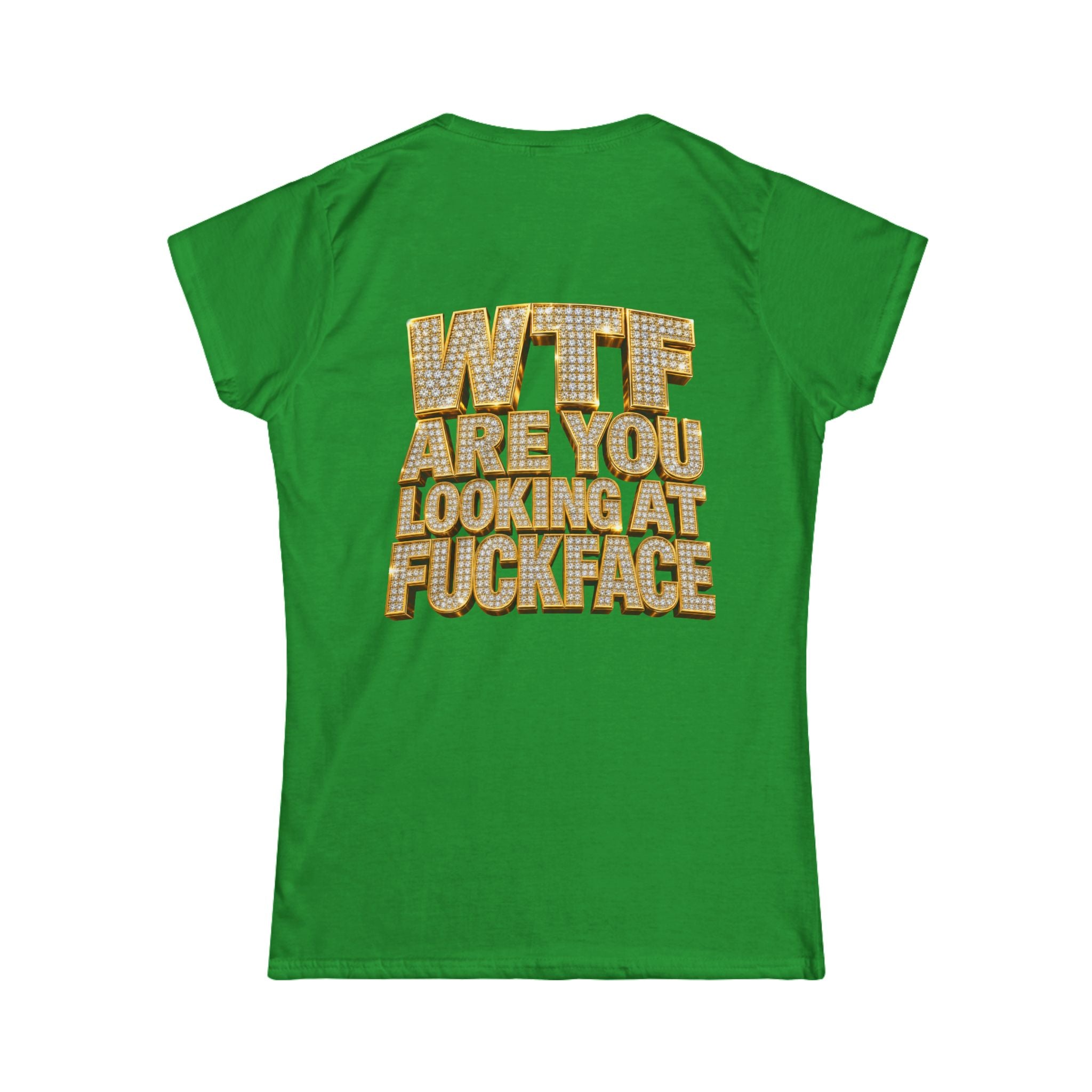 Women's Tee — 'Midgaf' Cartoon Front & Bold 'WTF Are You Looking At, Fuckface' Back
