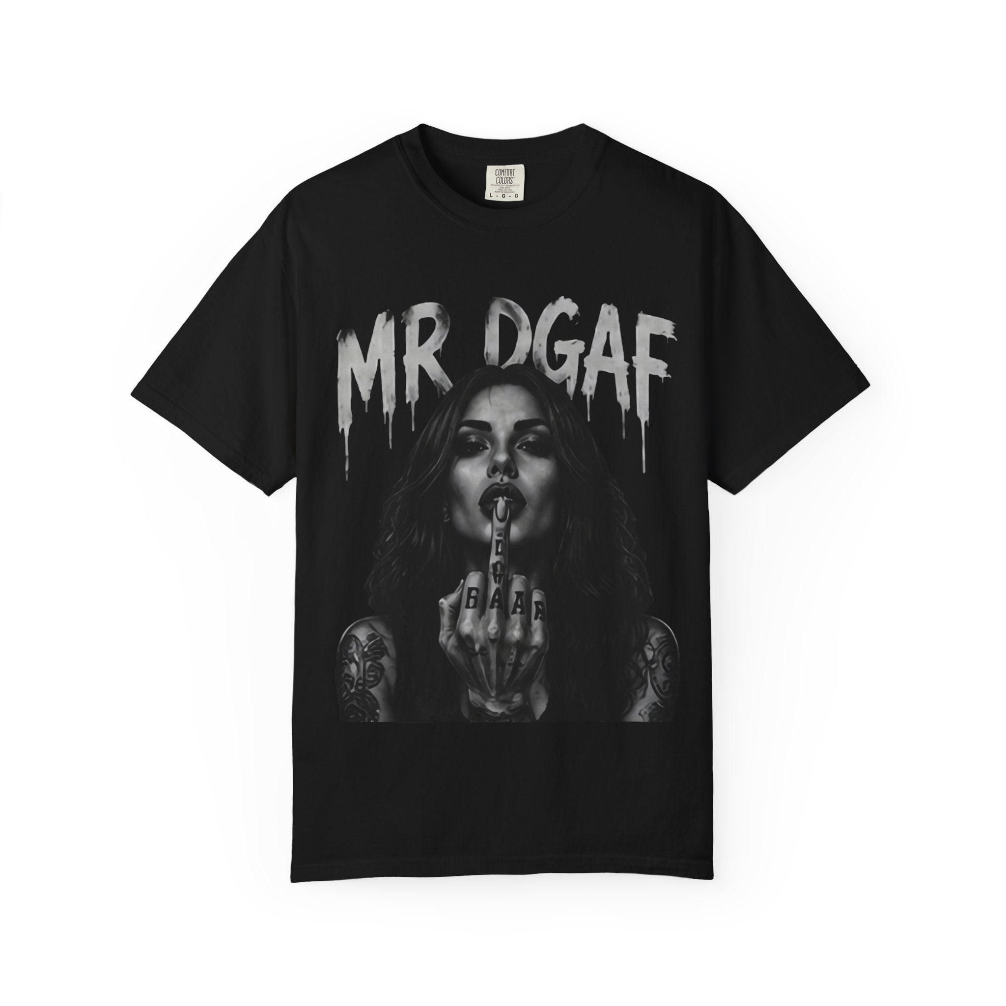 Mr DGAF Graphic T-Shirt — Edgy Middle Finger Streetwear Tee - mrdgaf.shop