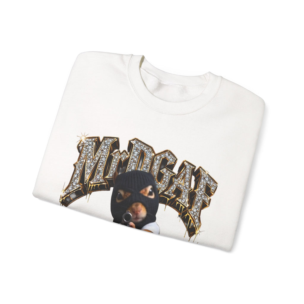 Crewneck Sweatshirt — 'Pure Fucking Evil' Graphic Pullover with Masked Bear Design