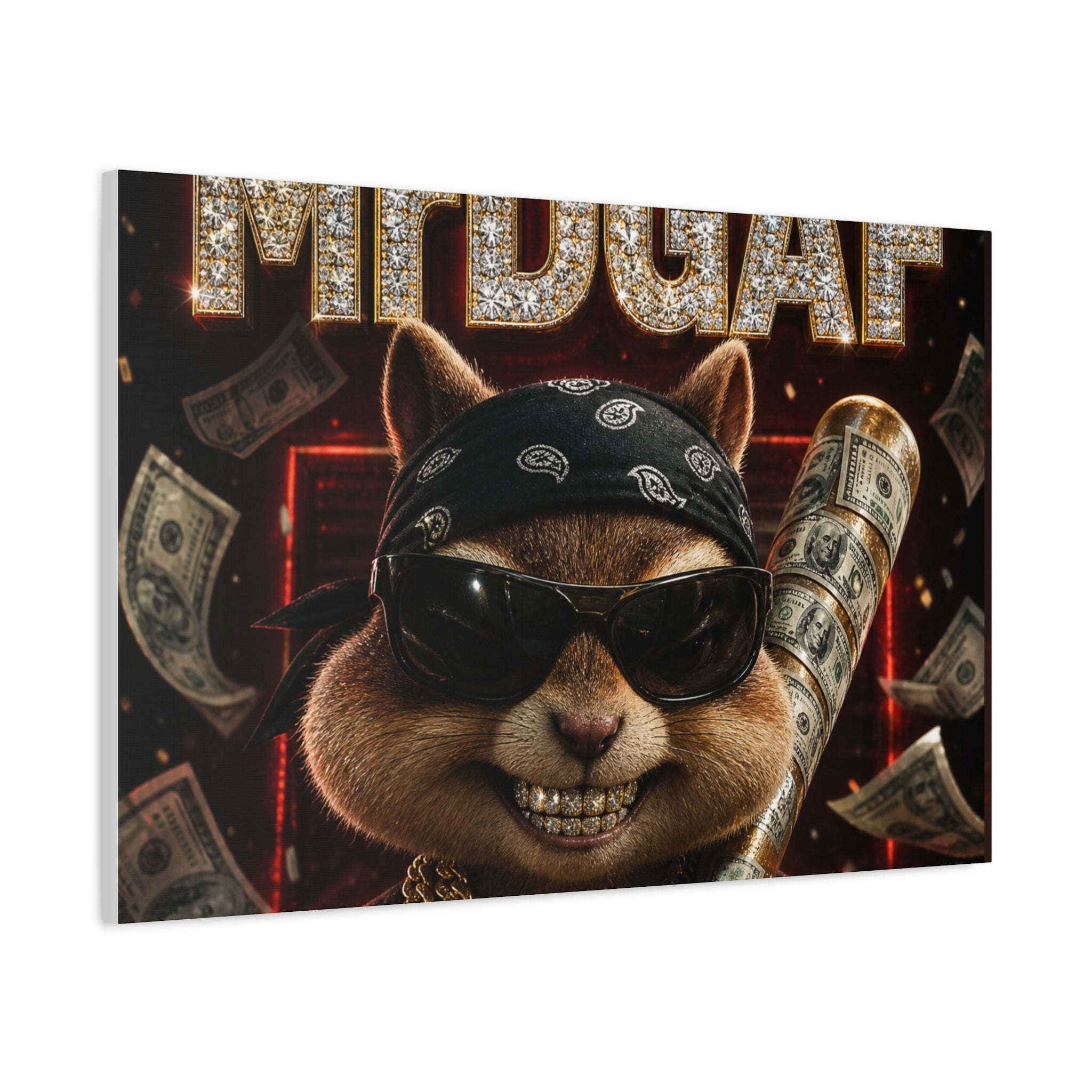 Dark Cardinal Bunny Canvas Print — Gothic Rabbit Wall Art