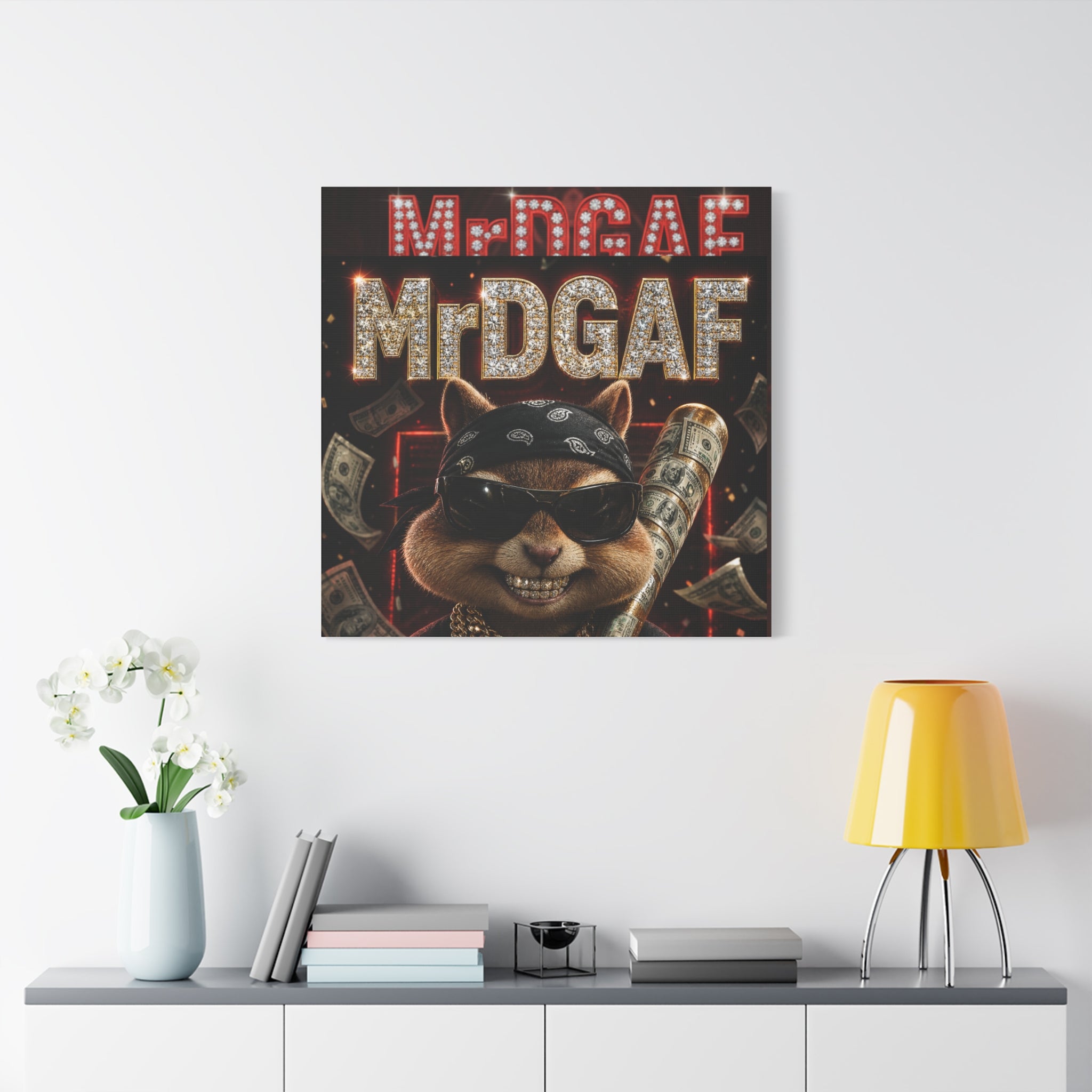 Dark Cardinal Bunny Canvas Print — Gothic Rabbit Wall Art