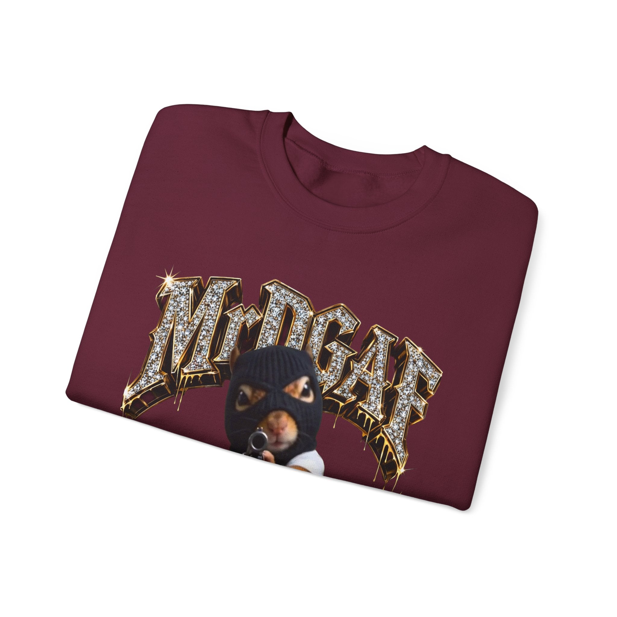 Crewneck Sweatshirt — 'Pure Fucking Evil' Graphic Pullover with Masked Bear Design