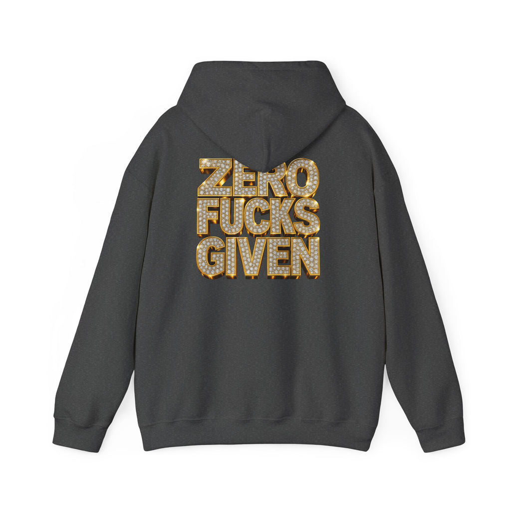 Zero Fucks Given Hoodie — Bold Marquee Lettering Graphic Pullover