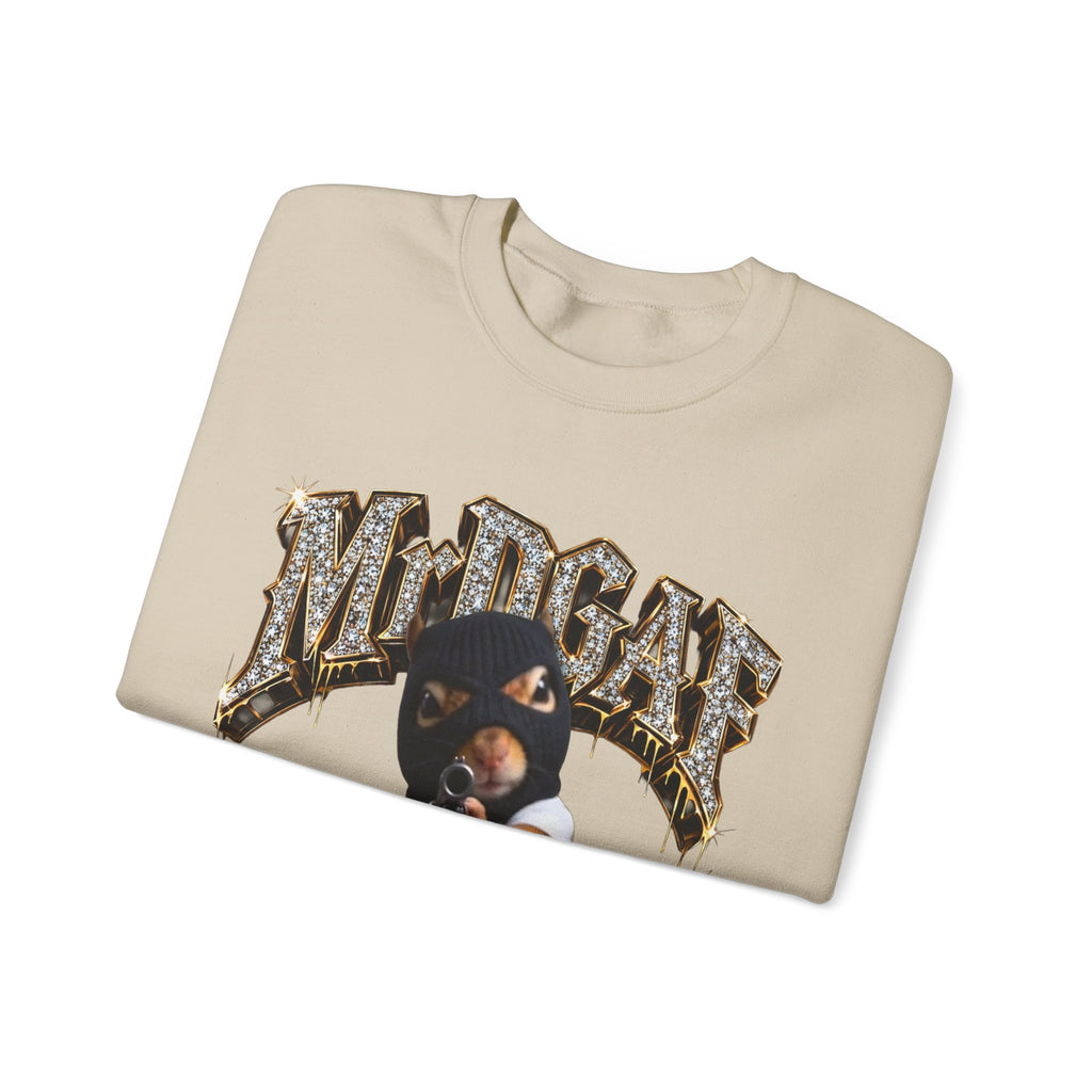 Crewneck Sweatshirt — 'Pure Fucking Evil' Graphic Pullover with Masked Bear Design