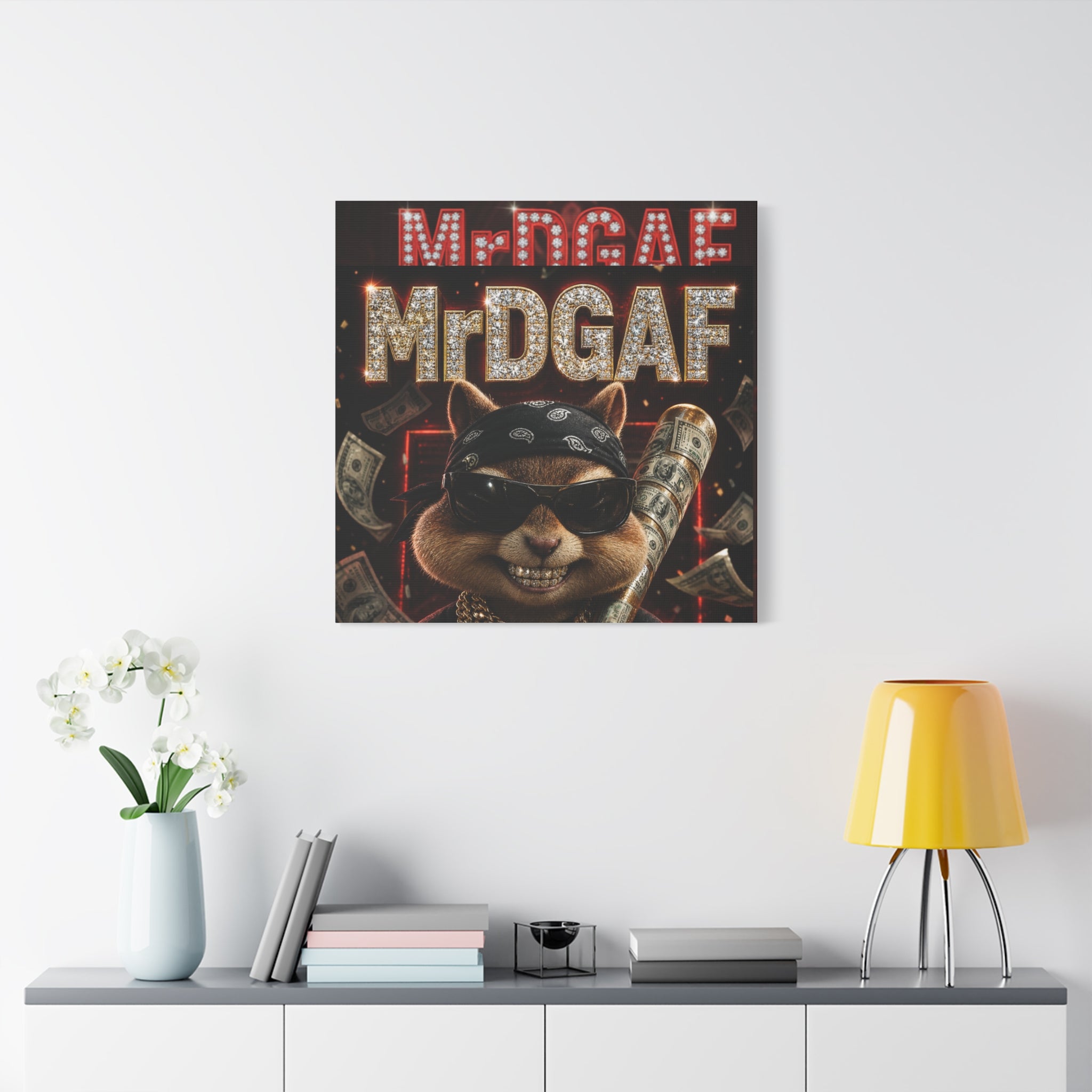 Dark Cardinal Bunny Canvas Print — Gothic Rabbit Wall Art