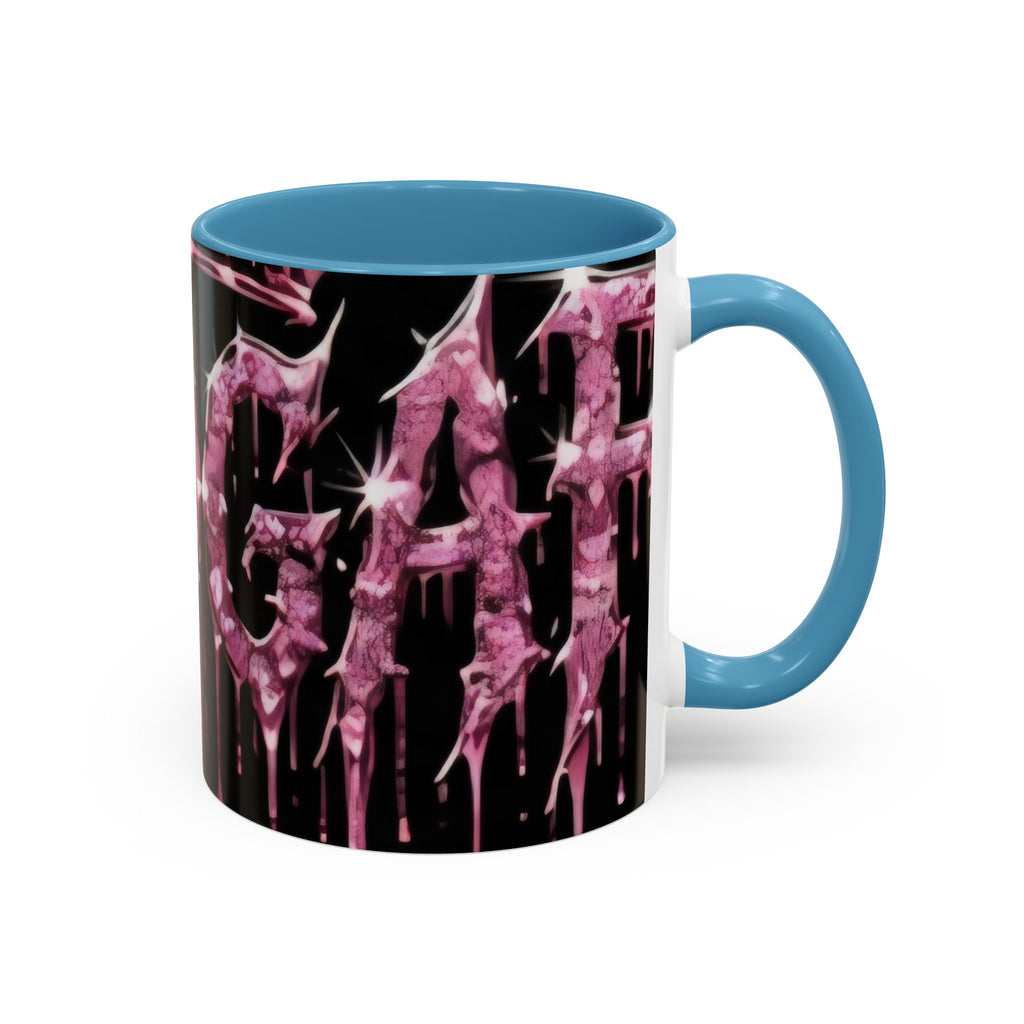 Dripping Pink Glitter Gothic Mug — Accent Coffee Cup (11/15oz) - mrdgaf.shop