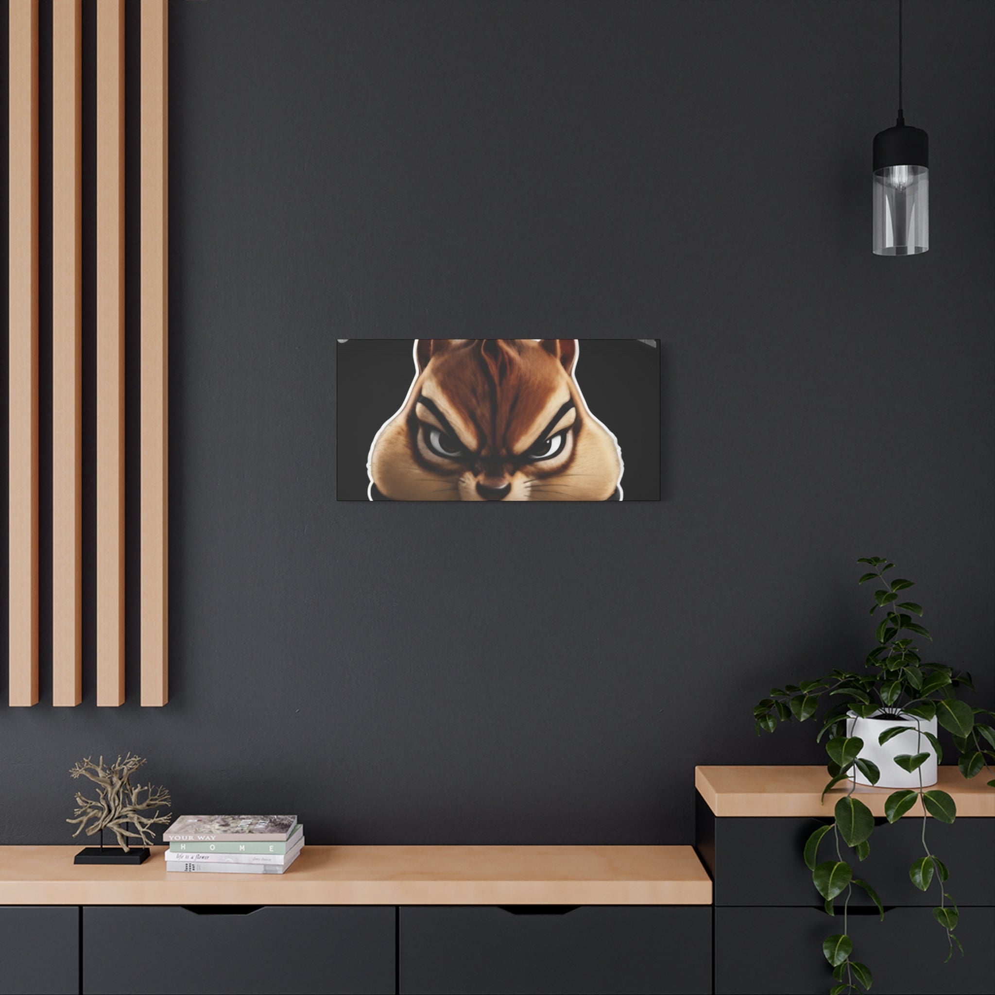 Edgy Chipmunk Canvas Print – "Go Fuck Yourself" Statement Wall Art