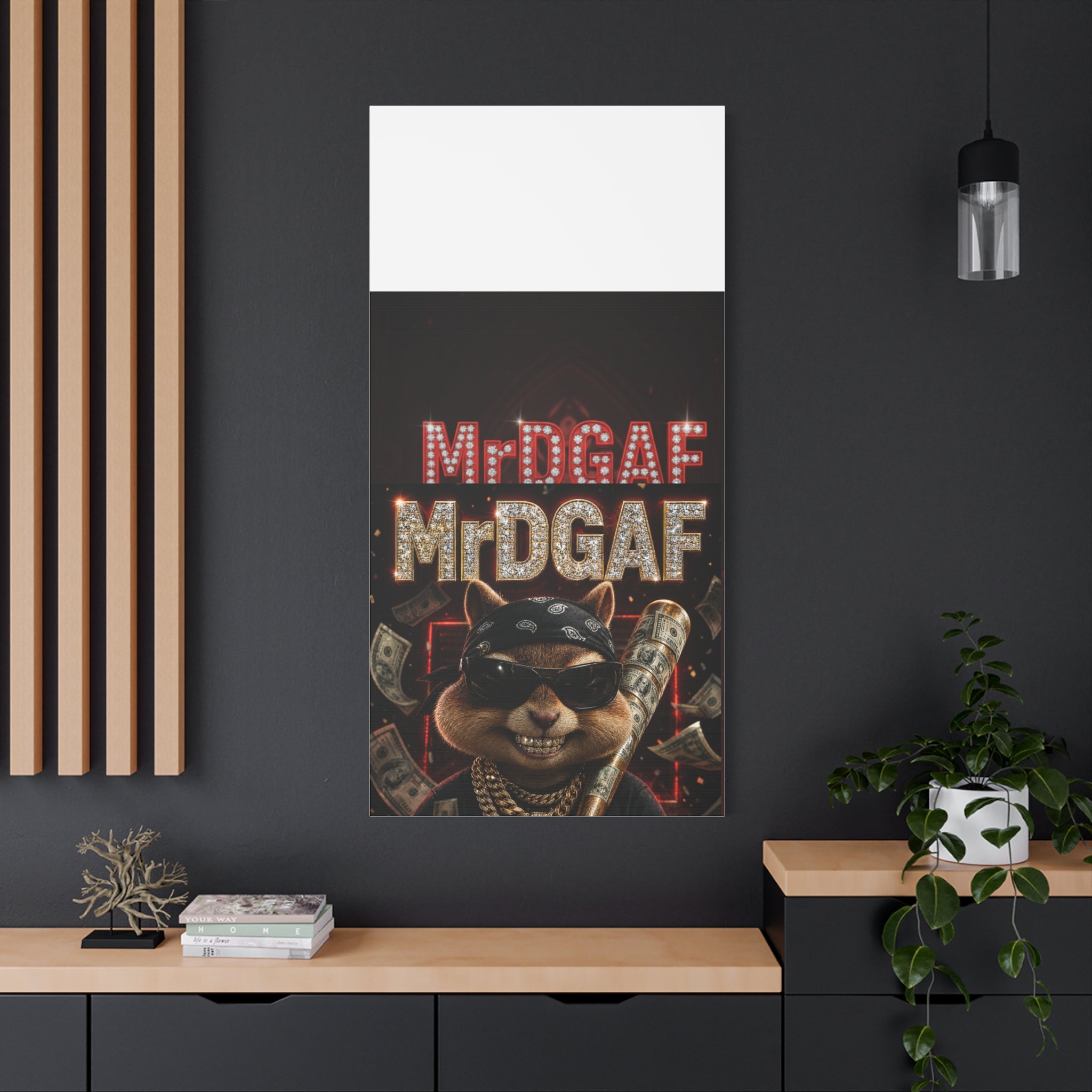 Dark Cardinal Bunny Canvas Print — Gothic Rabbit Wall Art