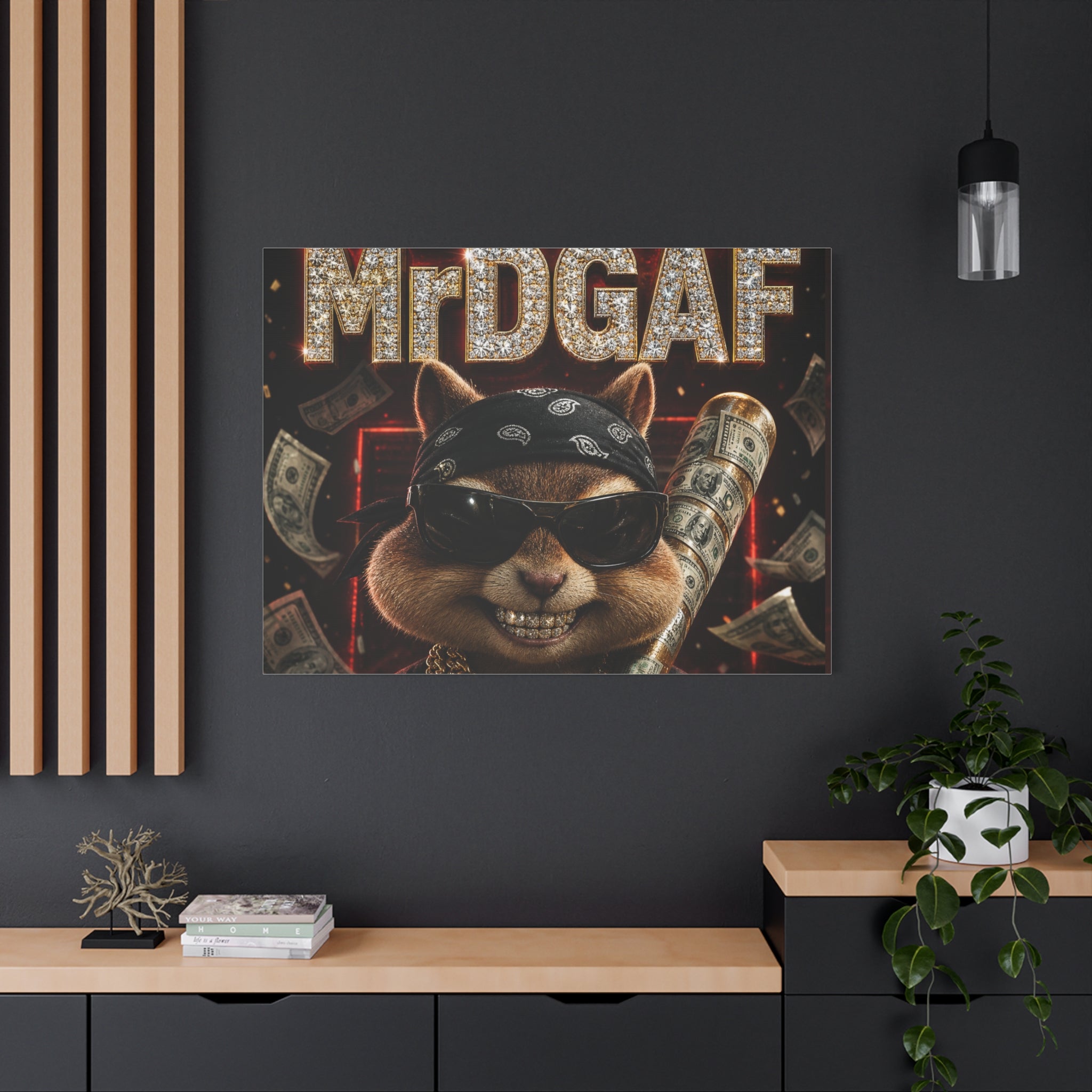 Dark Cardinal Bunny Canvas Print — Gothic Rabbit Wall Art