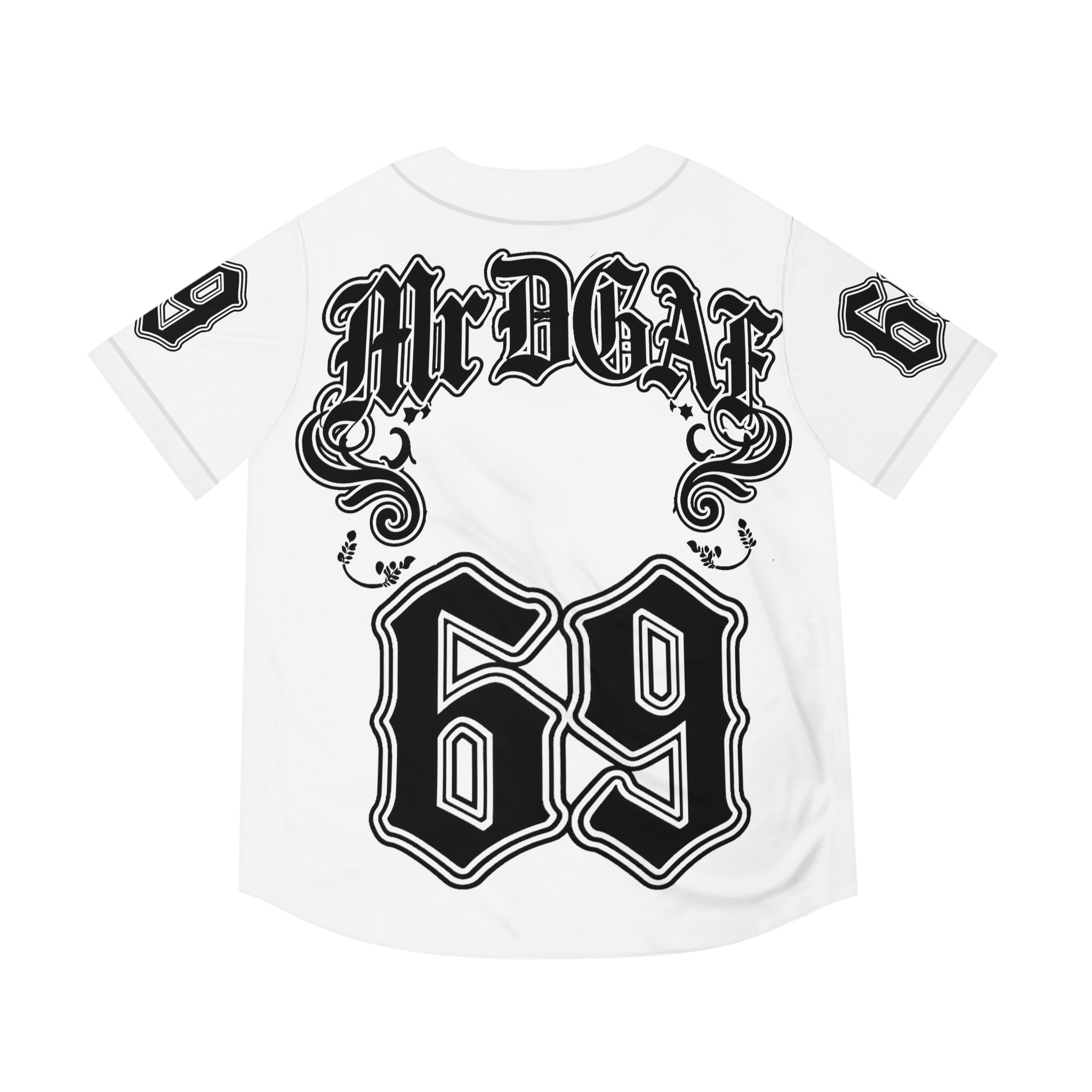 MrDGAF 69 Baseball Jersey — Vintage Gothic Numbered Men’s Sports Tee - mrdgaf.shop
